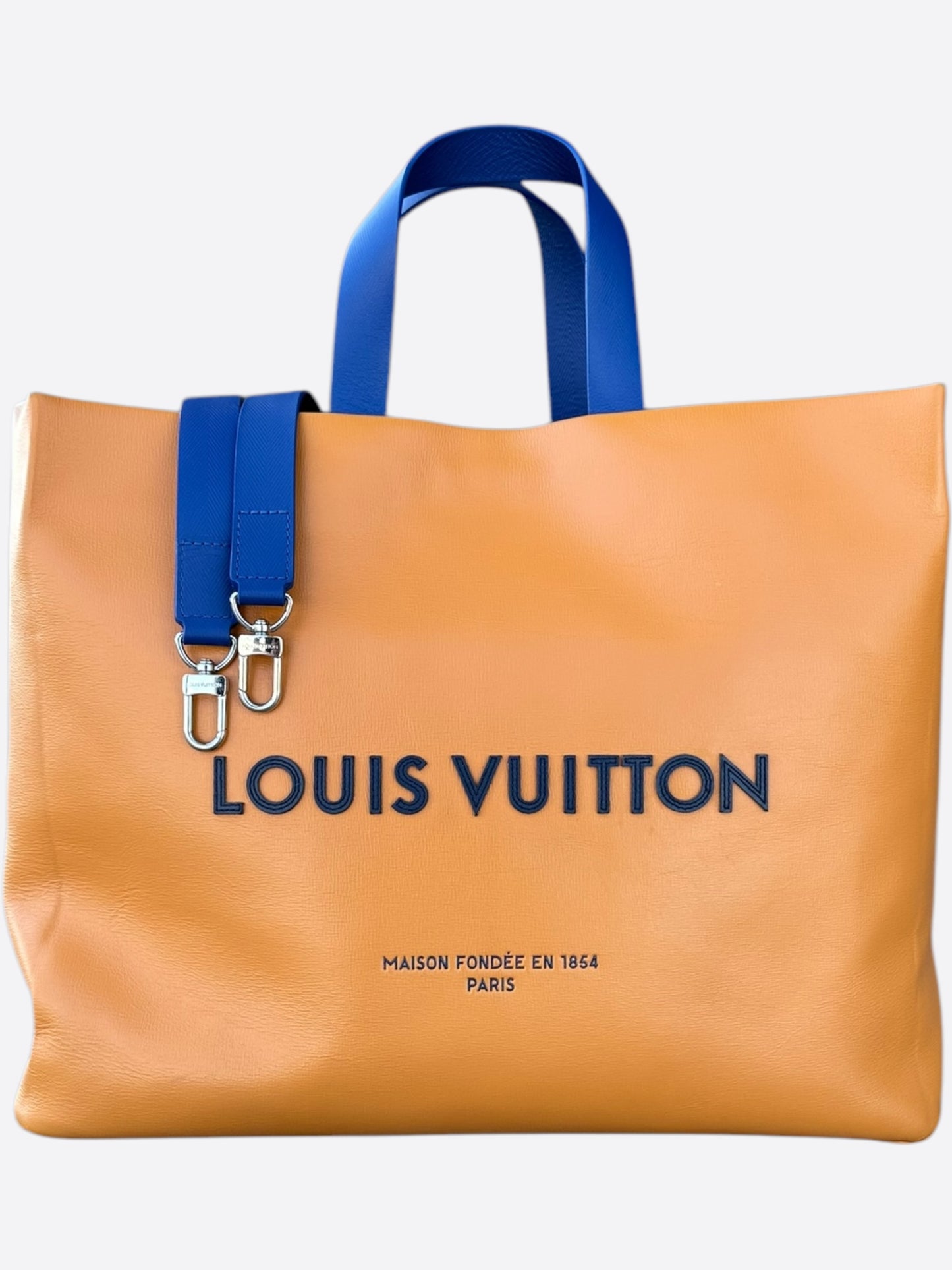 Louis Vuitton Orange Leather Shopper Tote