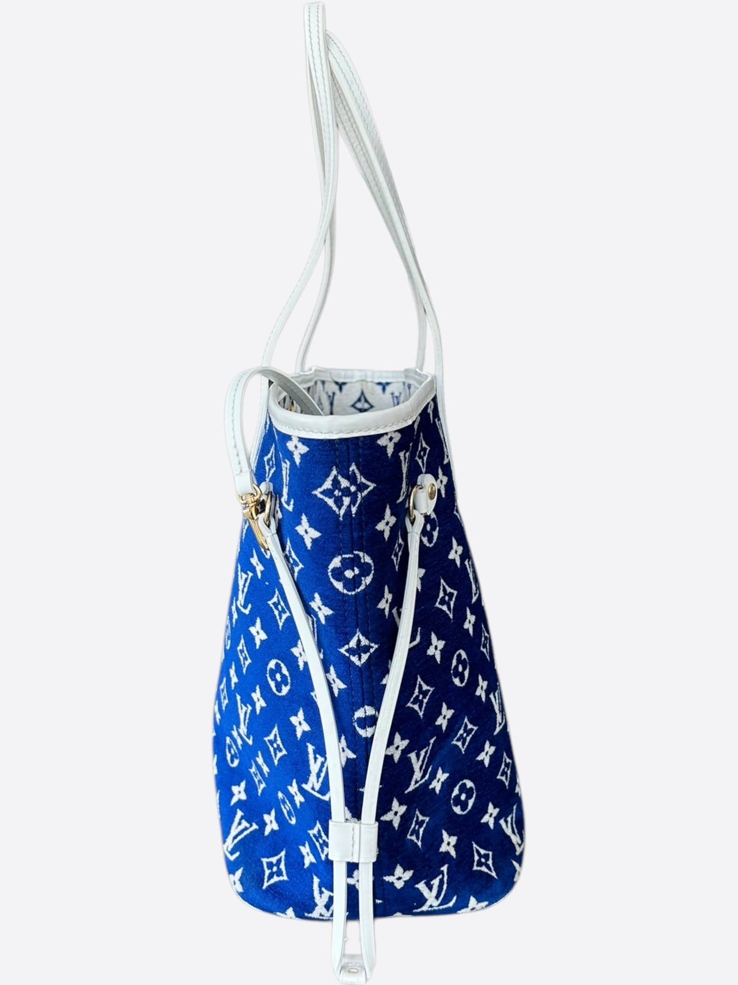 Louis Vuitton Blue & White Velvet Monogram Neverfull MM