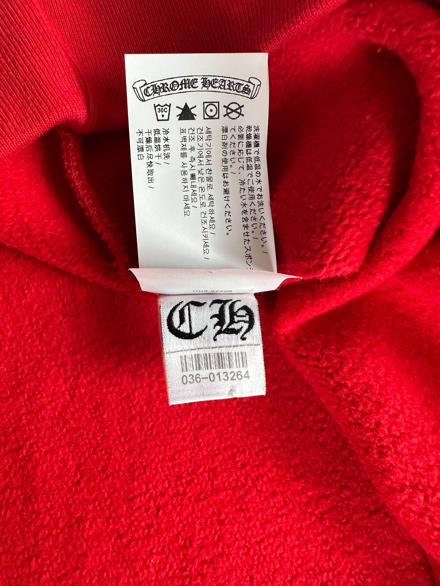 Chrome Hearts Red & White Triple Cross Embroidered Sweater