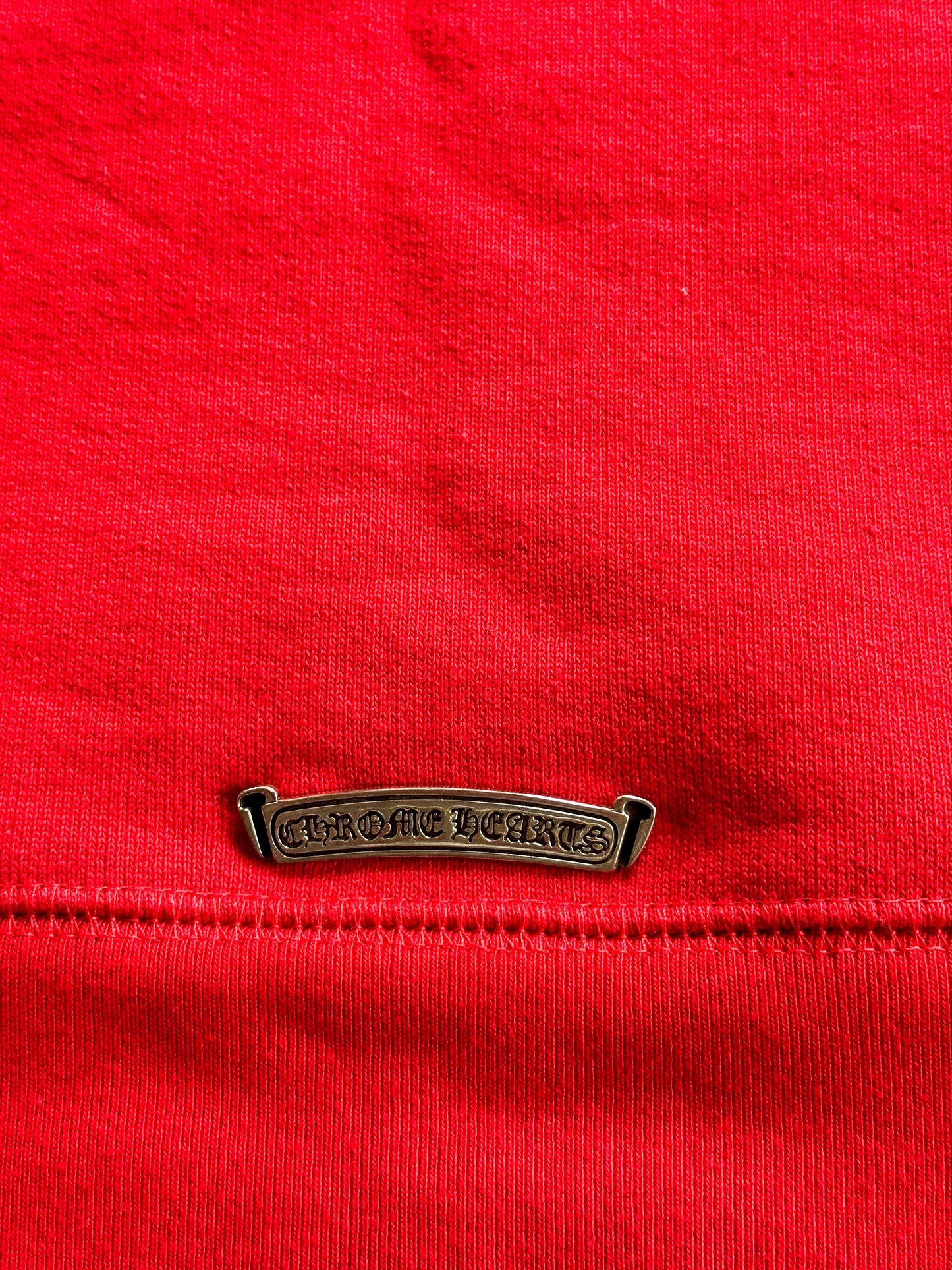 Chrome Hearts Red & White Triple Cross Embroidered Sweater
