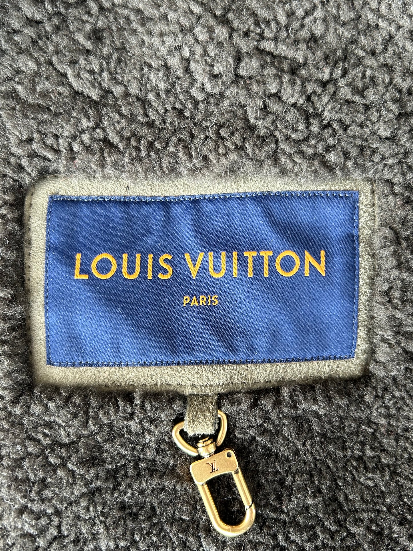 Louis Vuitton Olive Monogram Shearling Jacket