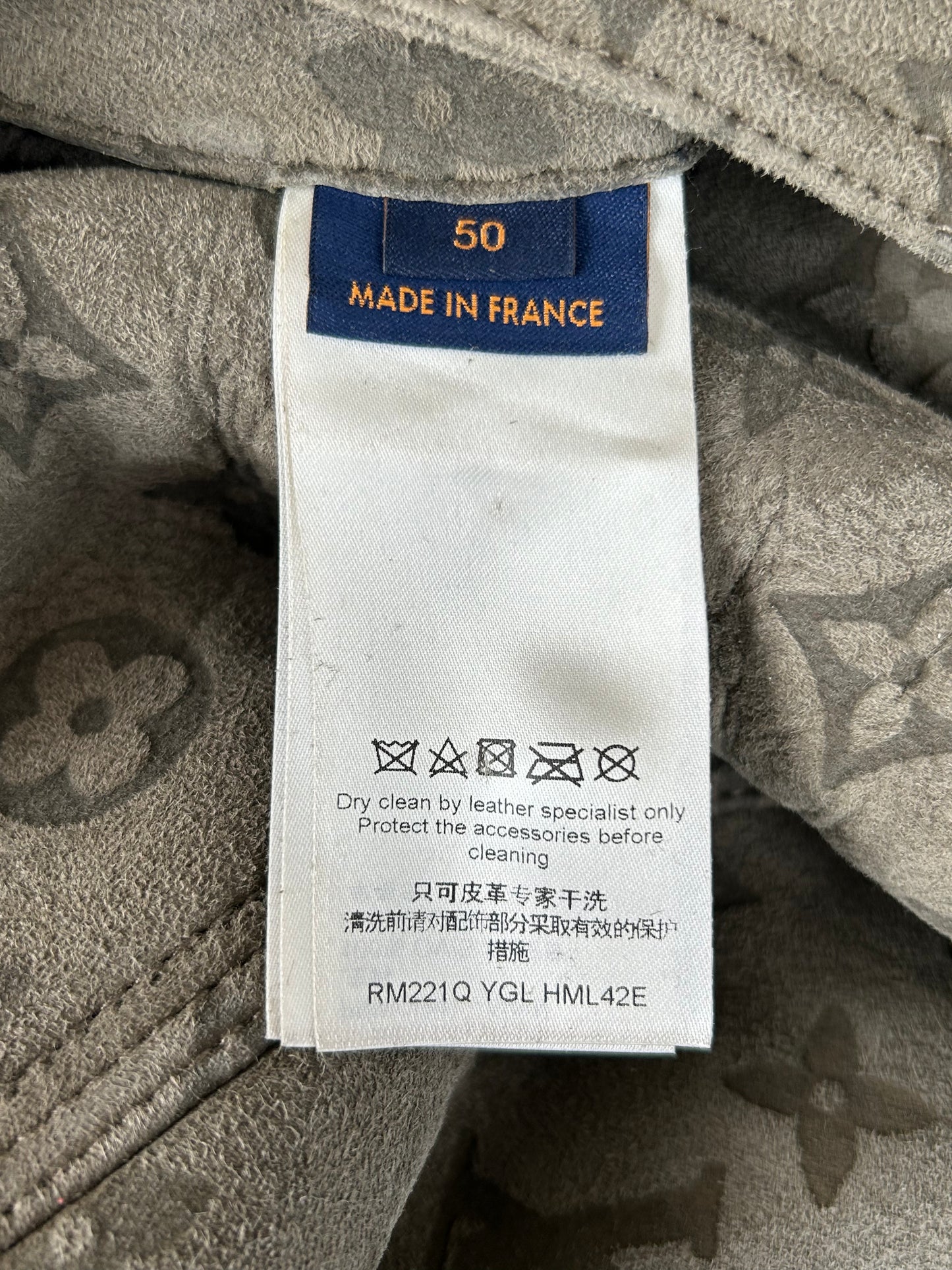 Louis Vuitton Olive Monogram Shearling Jacket