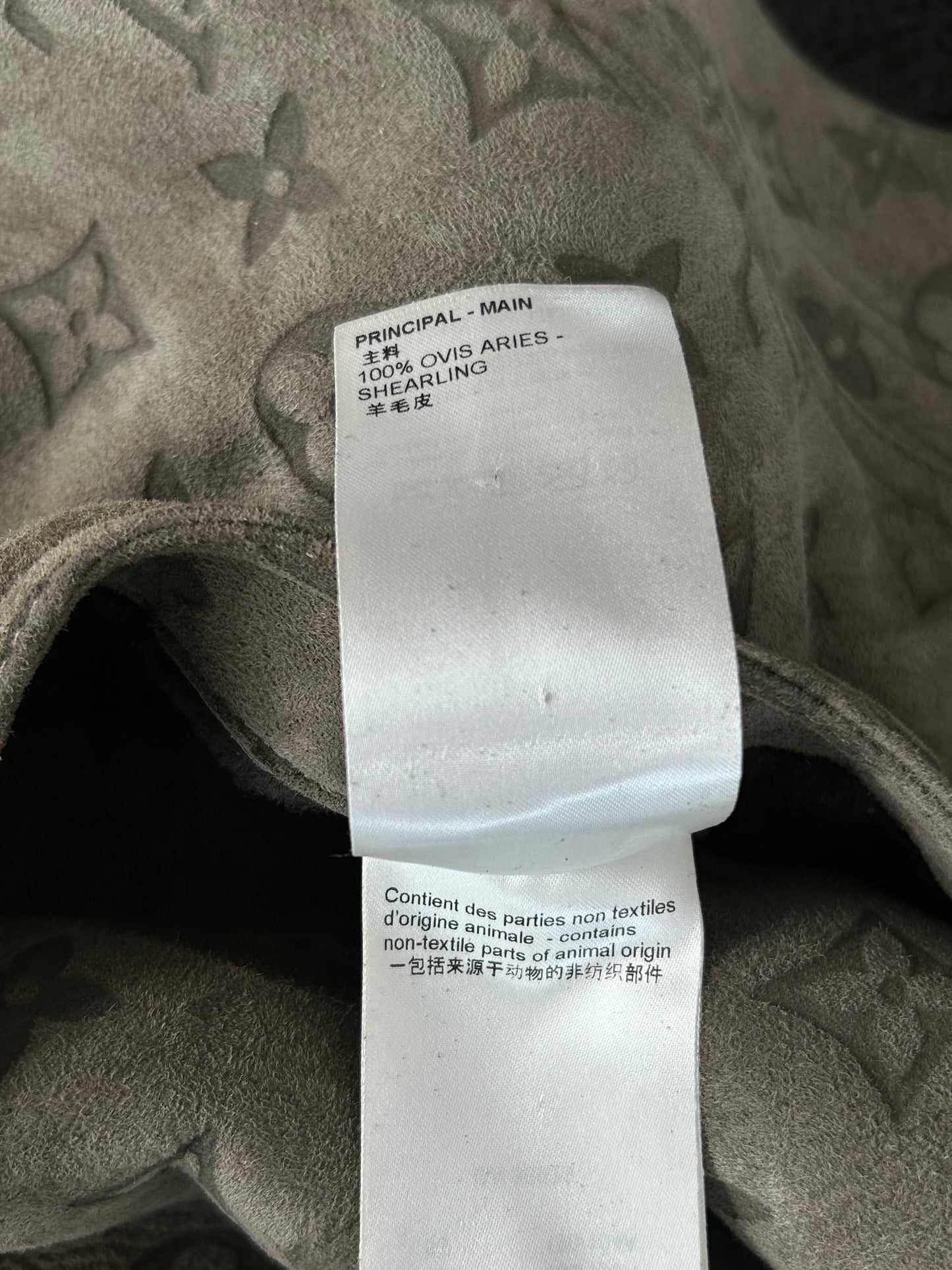 Louis Vuitton Olive Monogram Shearling Jacket