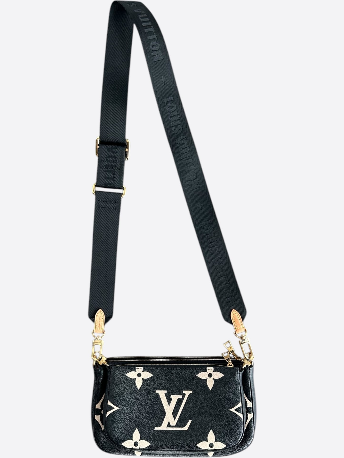 Louis Vuitton Black & Cream Empreinte Monogram Multi Pochette