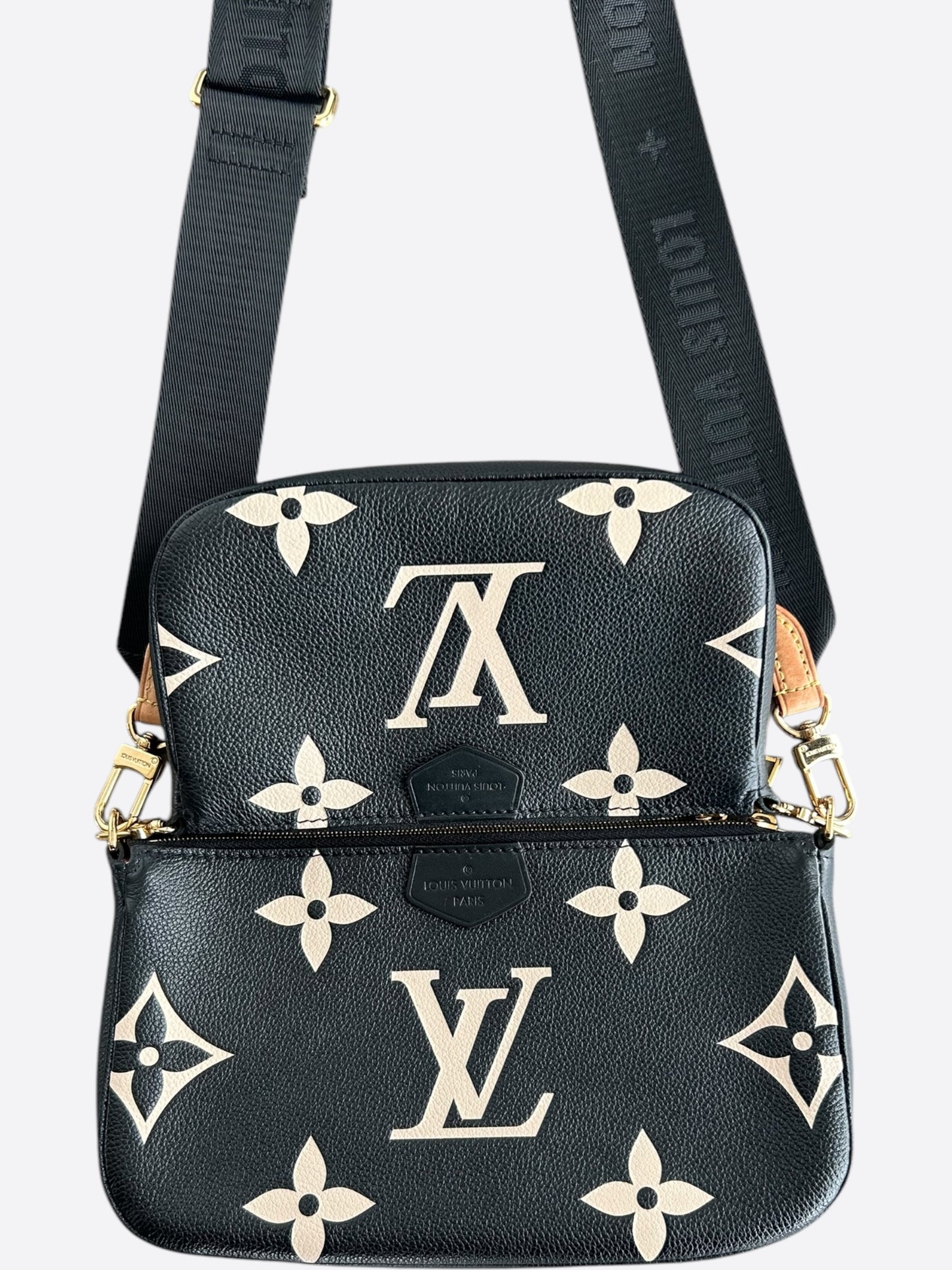 Louis Vuitton Black & Cream Empreinte Monogram Multi Pochette