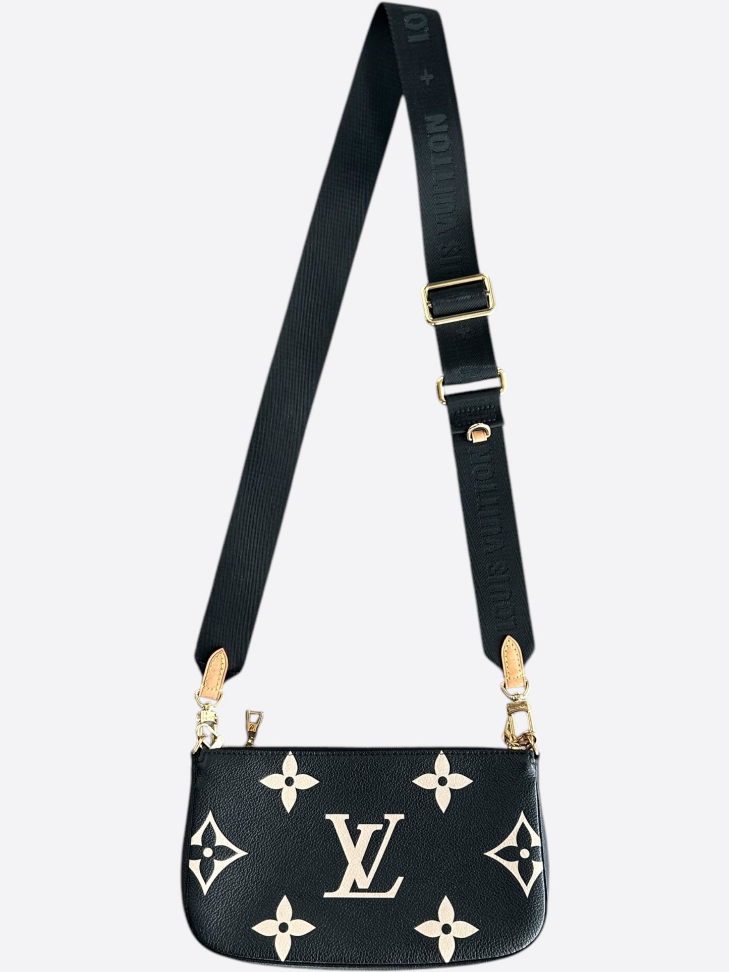Louis Vuitton Black & Cream Empreinte Monogram Multi Pochette