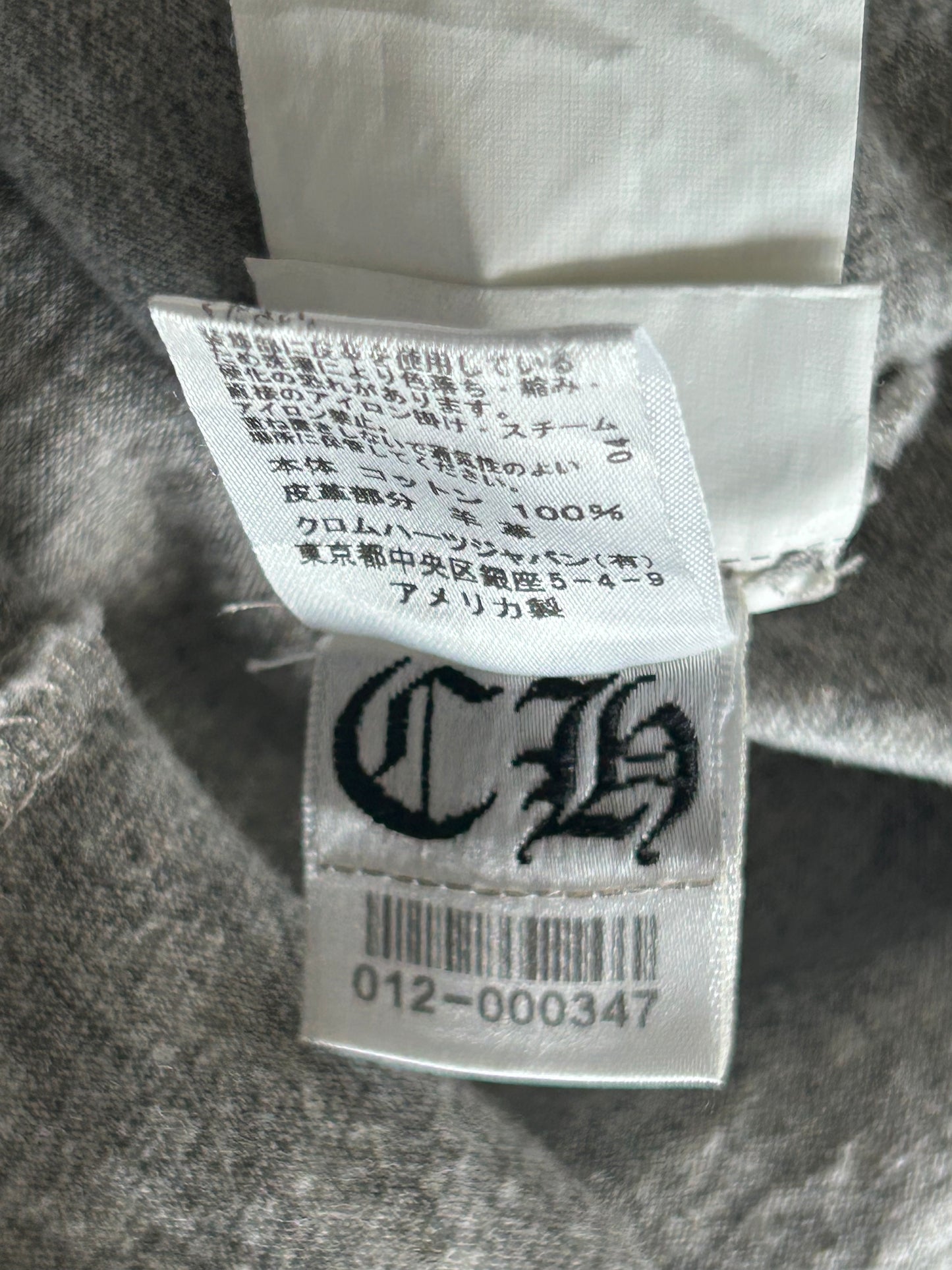 Chrome Hearts Grey & Black Leather Triple Cross T-Shirt