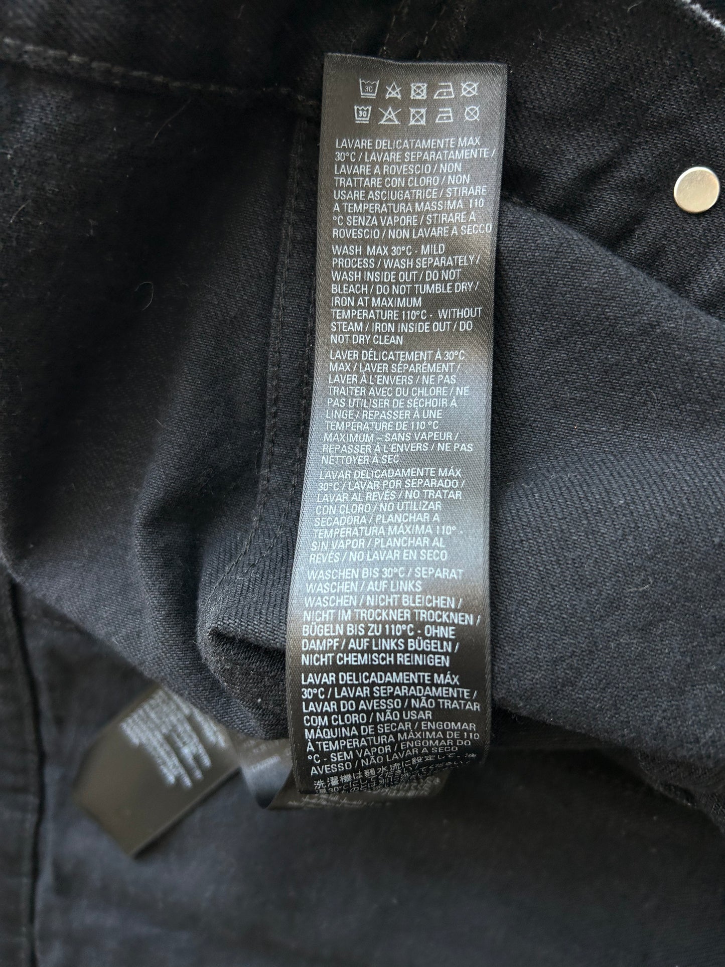 Balenciaga Black BB Logo Distressed Denim Jacket