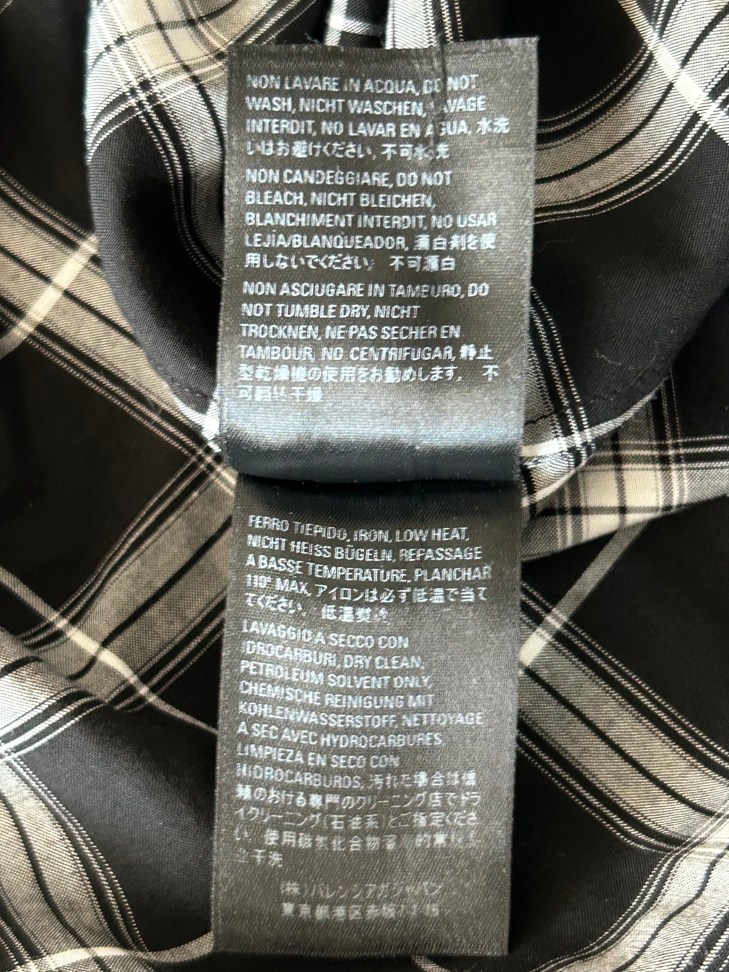 Balenciaga Black & White Plaid Button Up Shirt