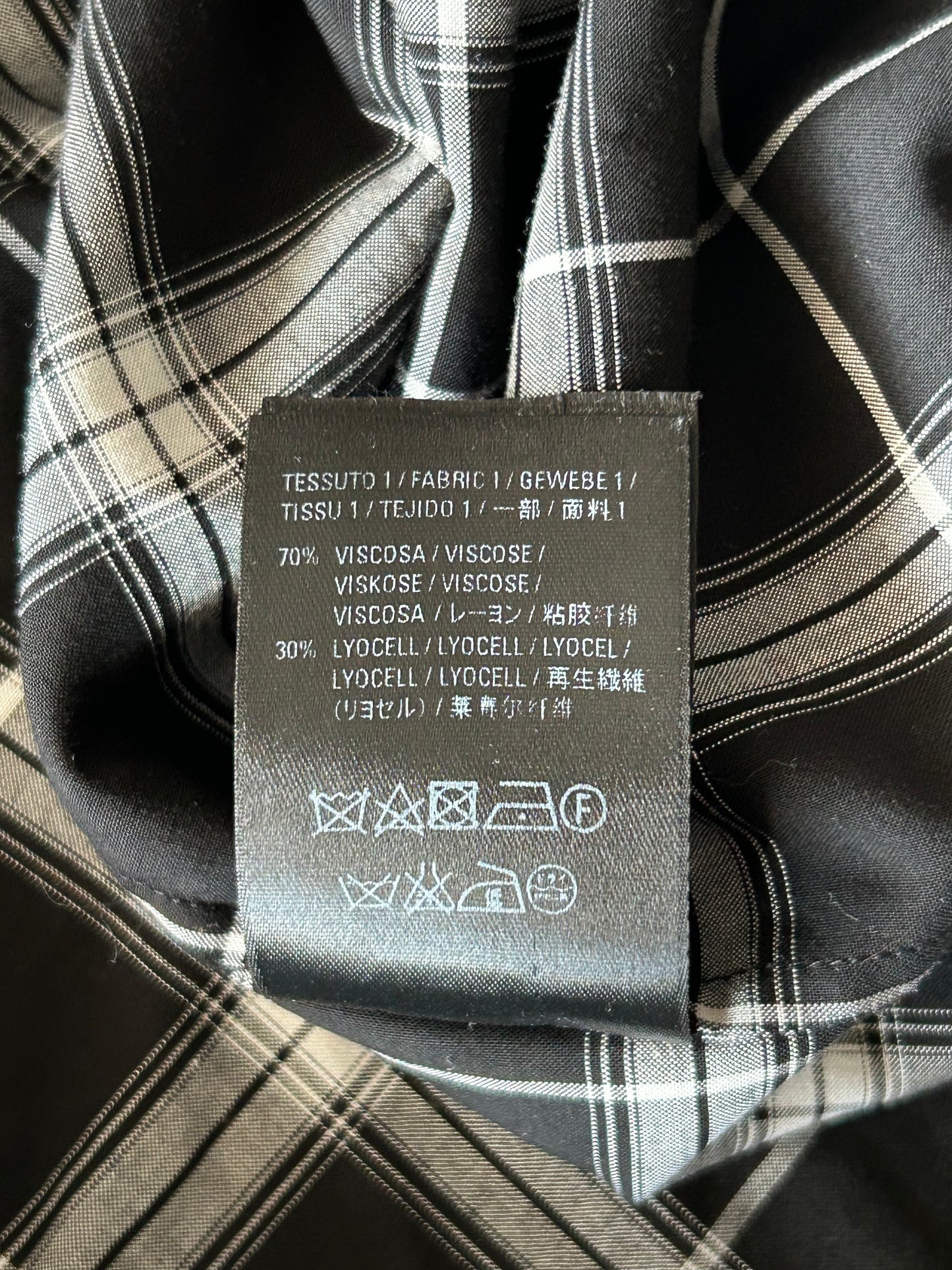 Balenciaga Black & White Plaid Button Up Shirt