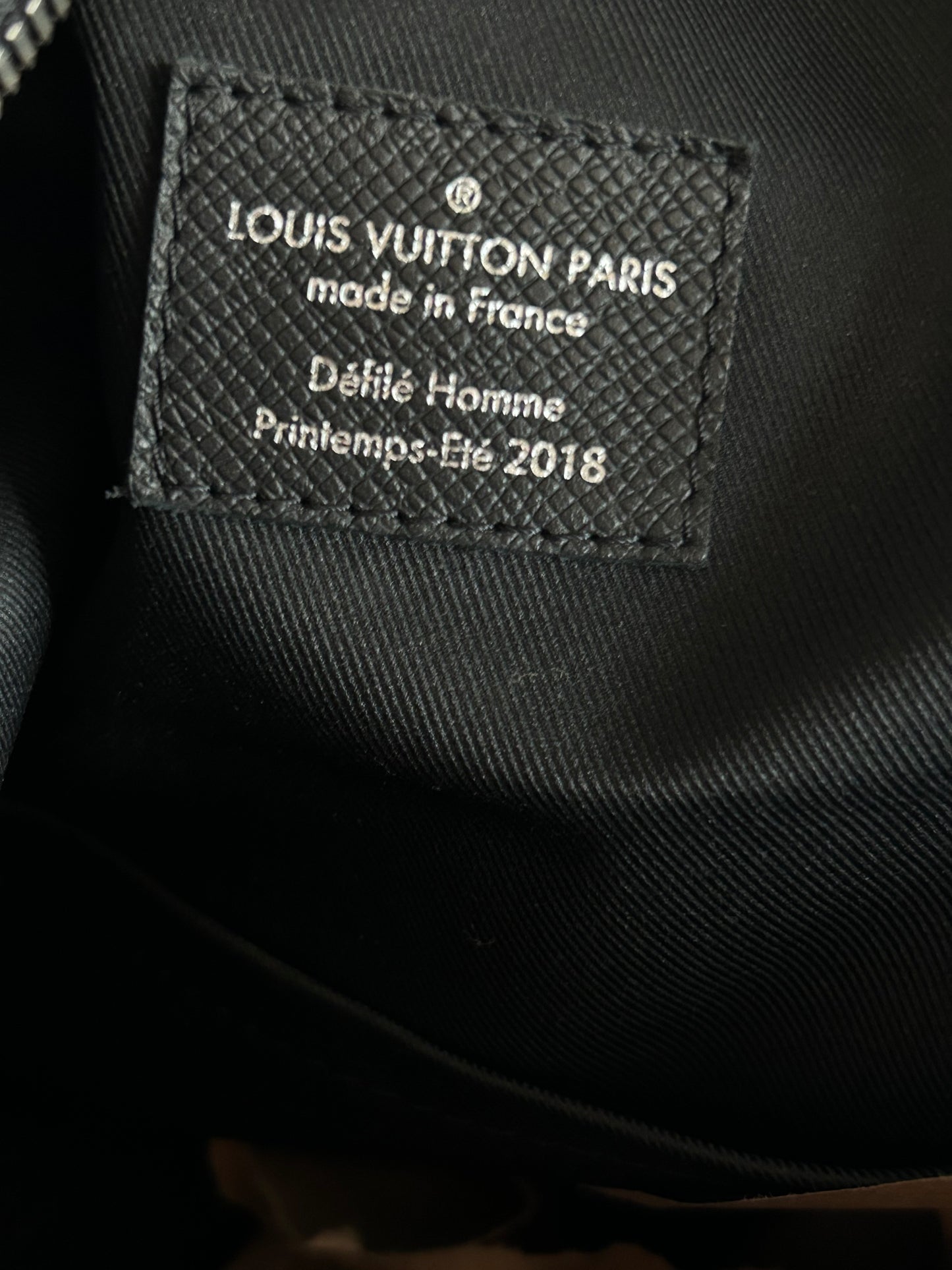 Louis Vuitton Black & White Taigarama Spellout Discovery Backpack