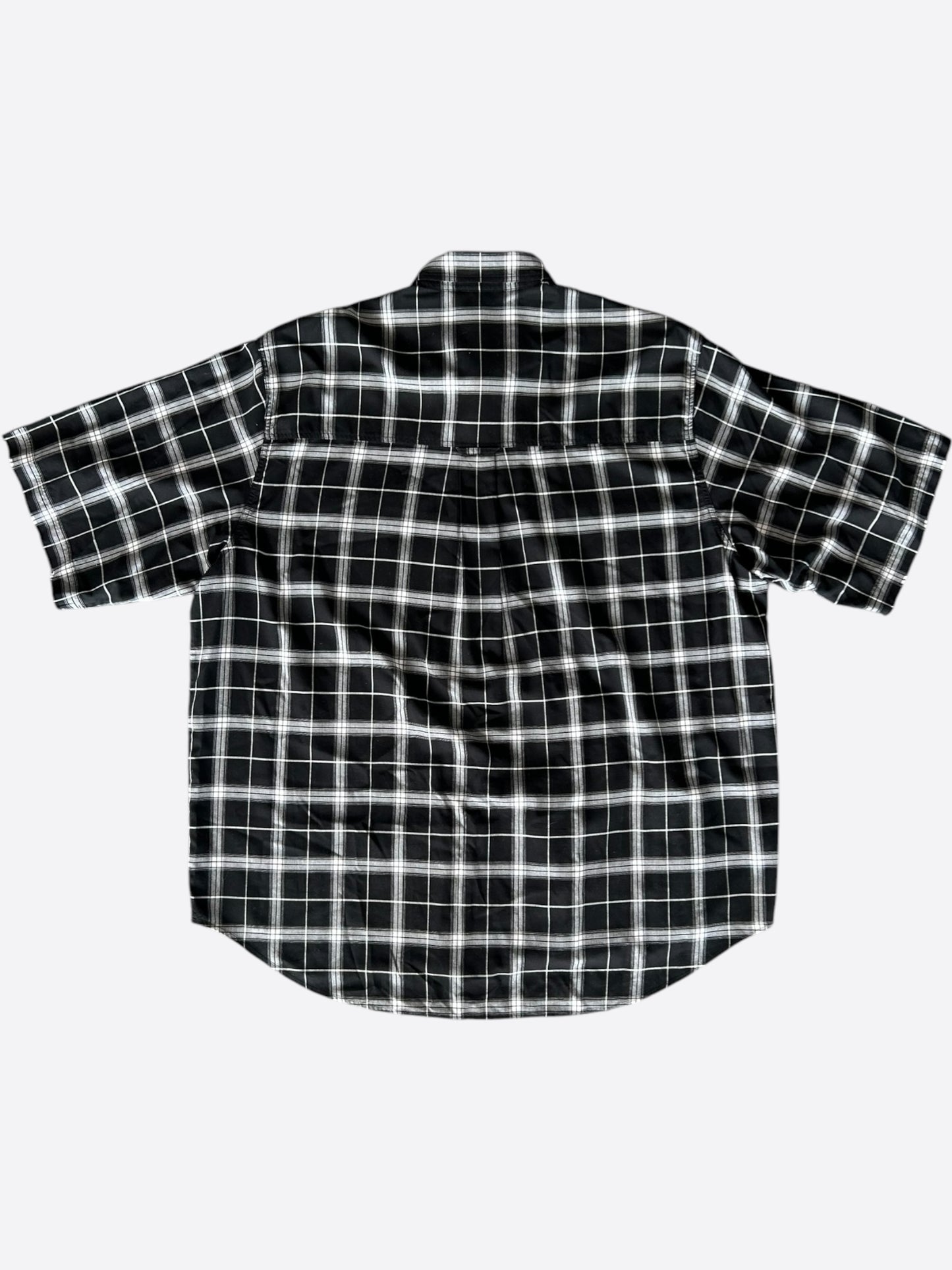 Balenciaga Black & White Plaid Button Up Shirt