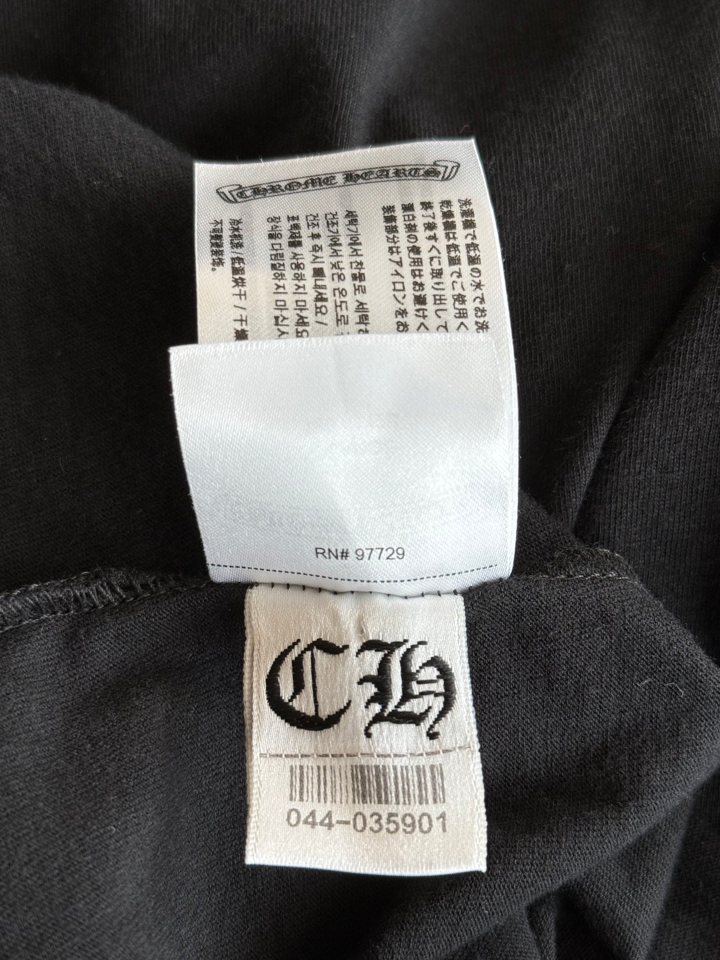 Chrome Hearts Black & White Neck Logo Longsleeve T-Shirt