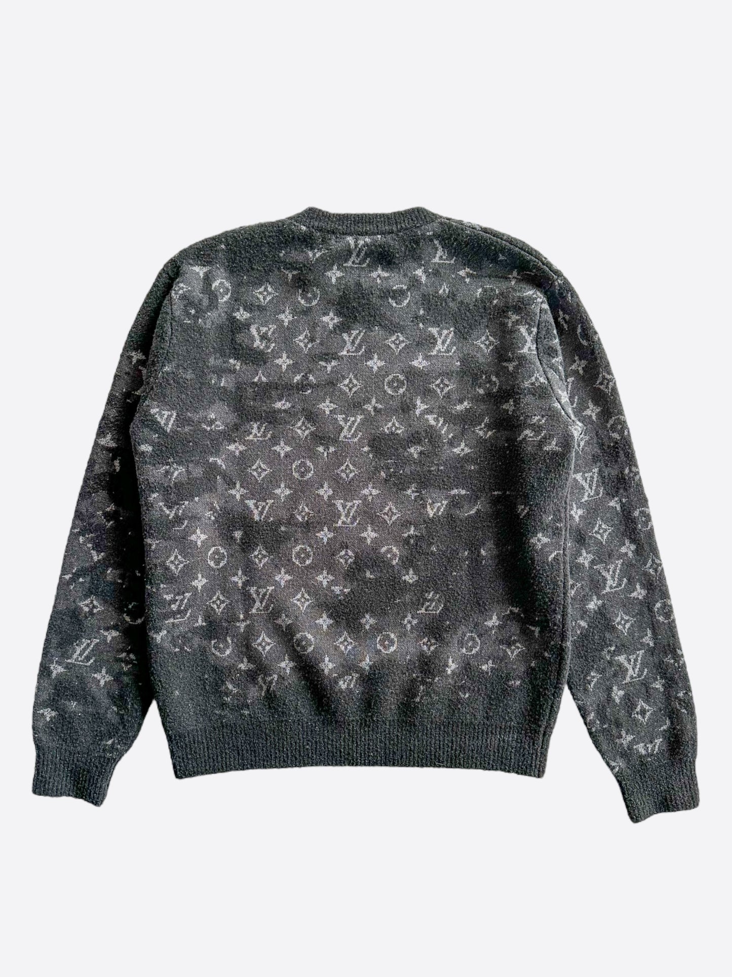 Louis Vuitton Black Distressed Monogram Sweater