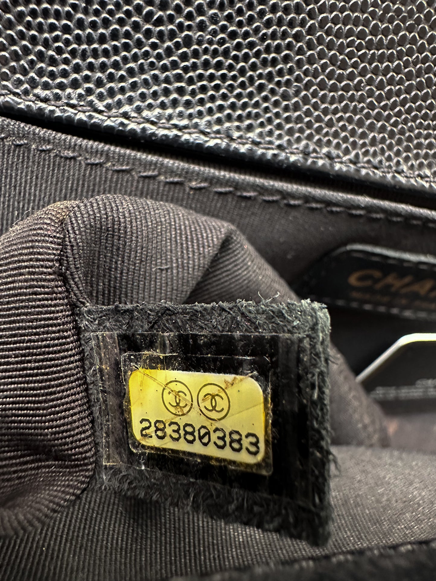 Chanel Black & Gold Calfskin Quilted Medium Boy Bag