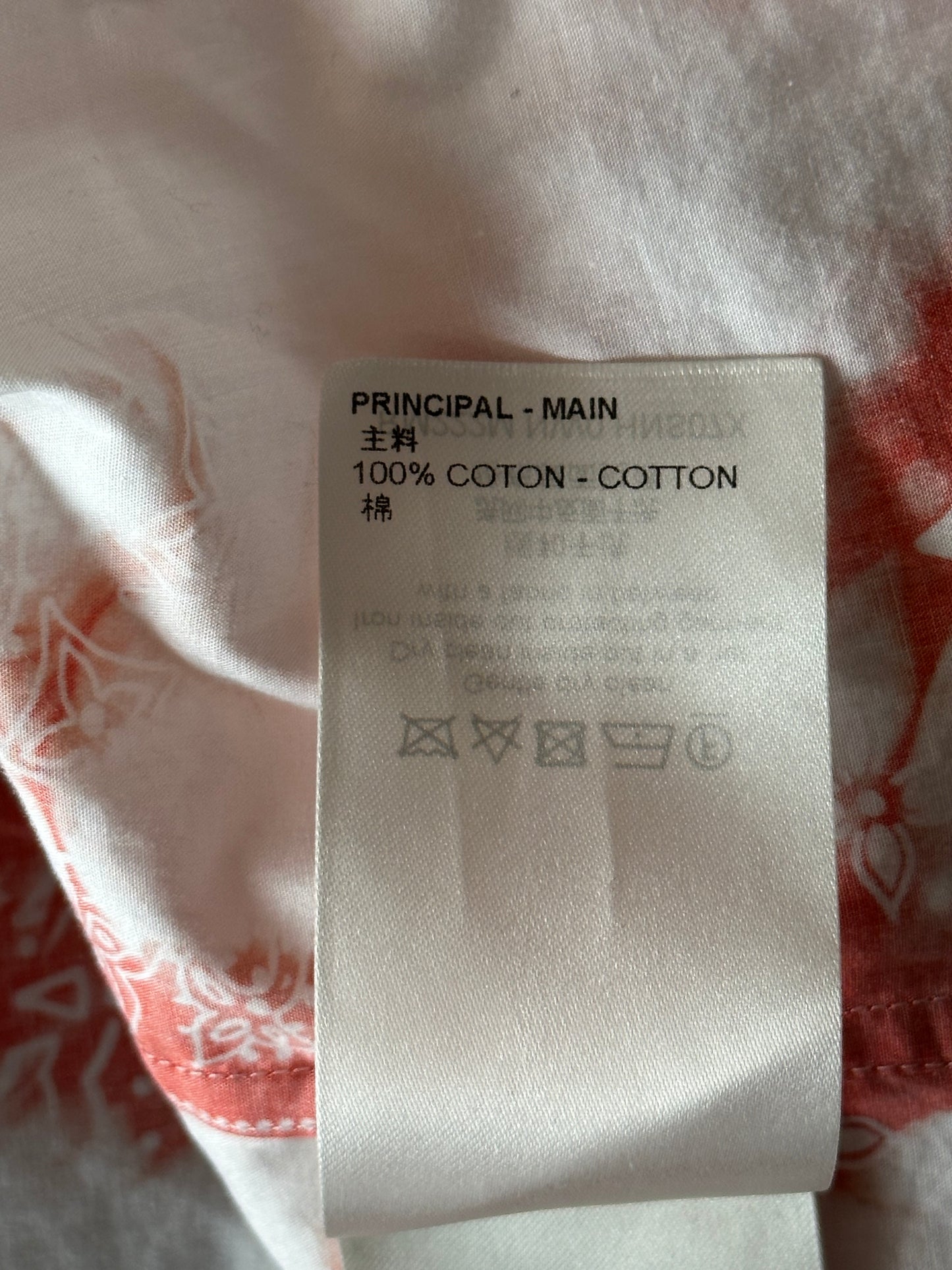 Louis Vuitton Red Bleached Bandana Monogram Button Up Shirt