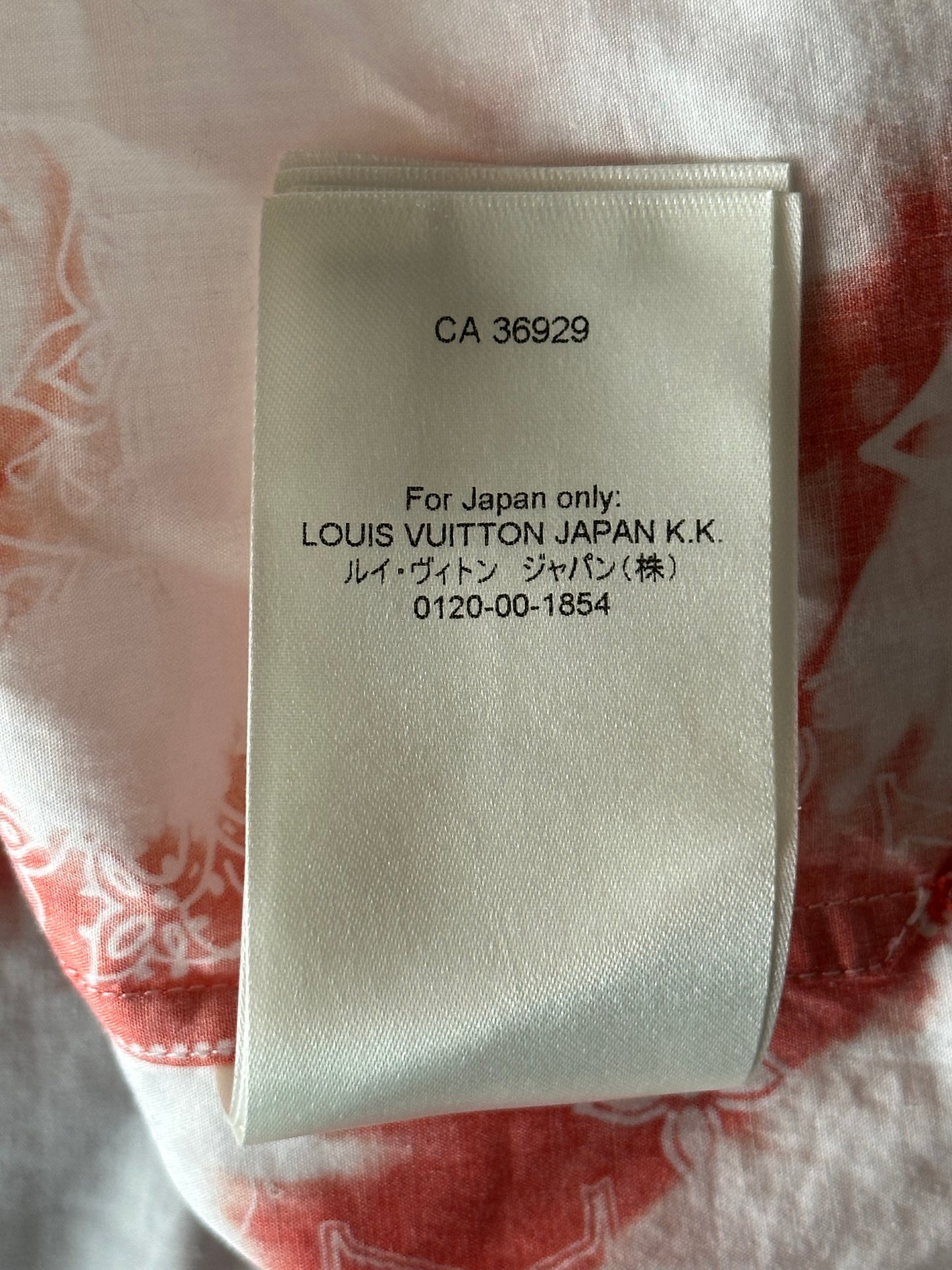 Louis Vuitton Red Bleached Bandana Monogram Button Up Shirt