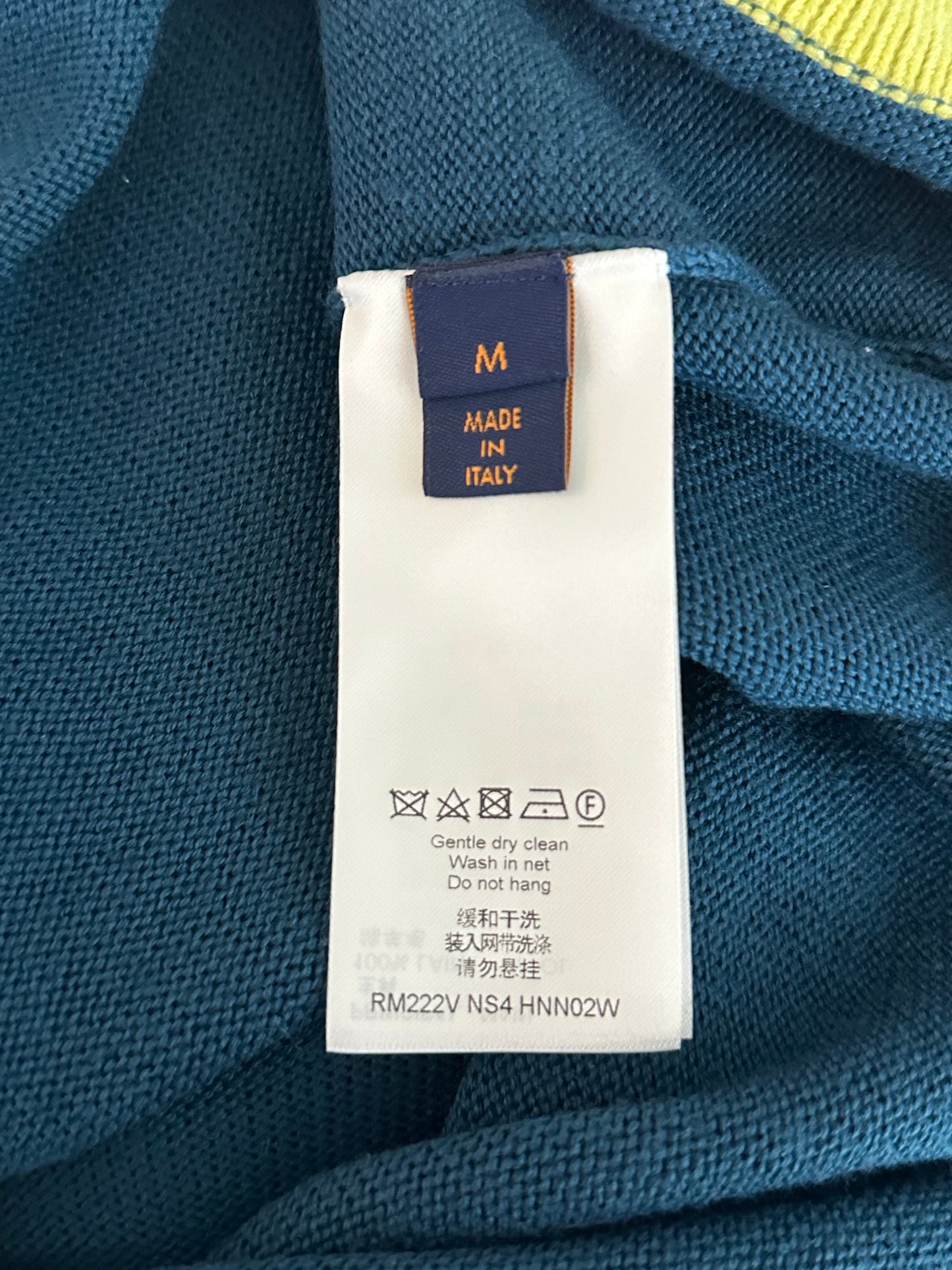 Louis Vuitton Blue & Yellow Logo Wool Sweater