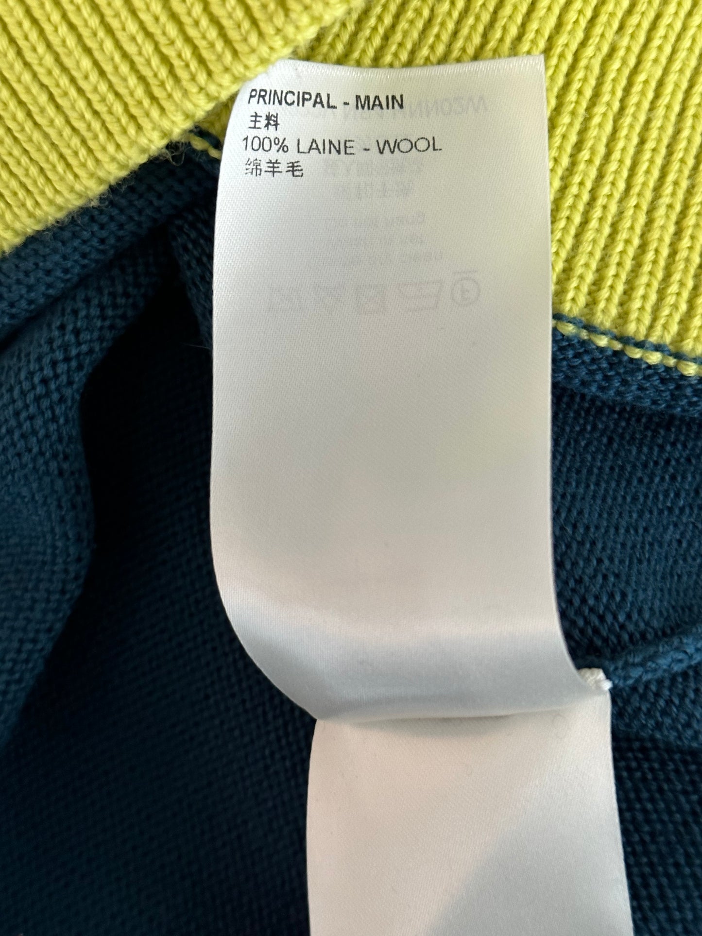 Louis Vuitton Blue & Yellow Logo Wool Sweater