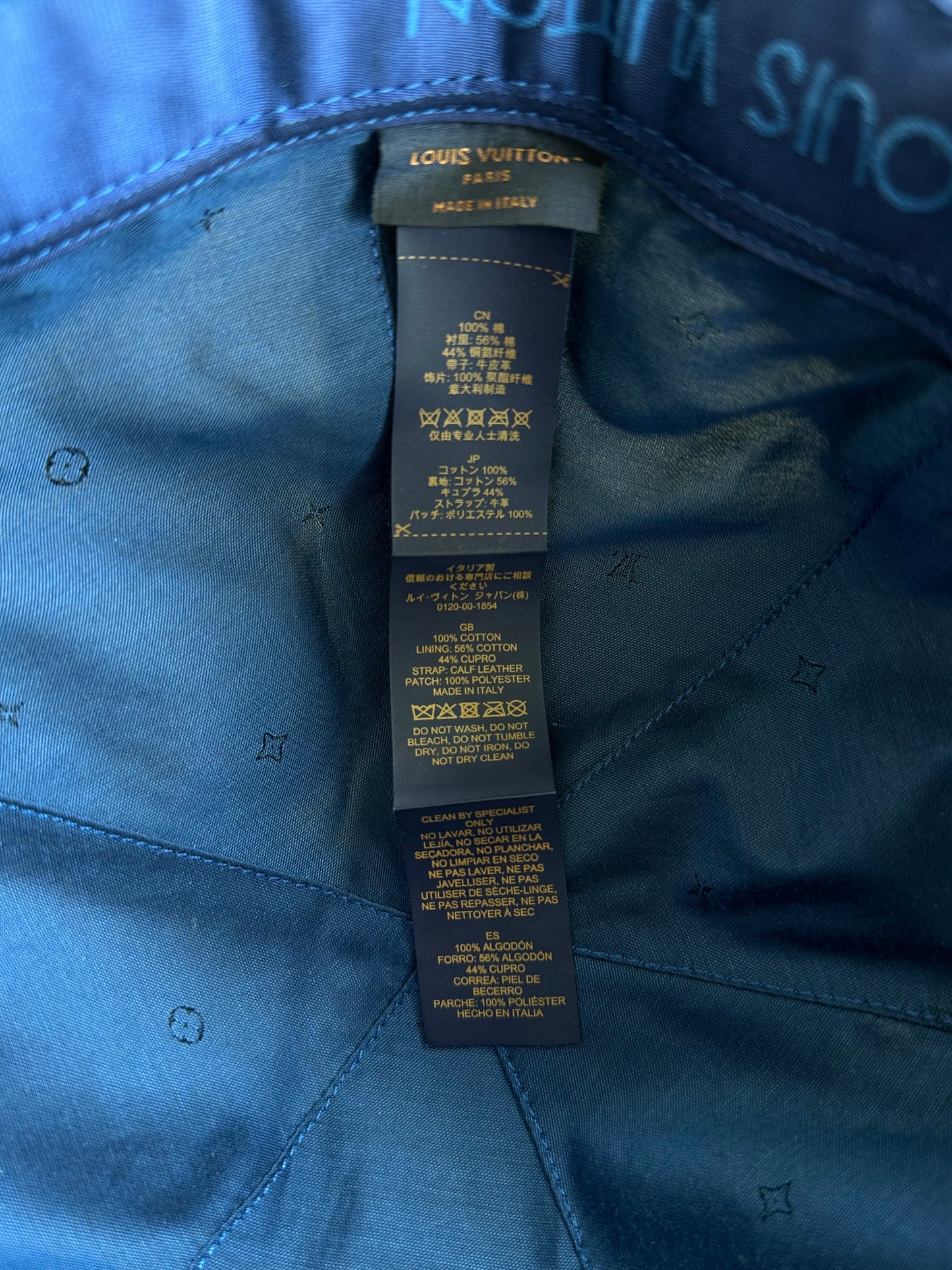 Louis Vuitton White & Blue Rainbow Hat