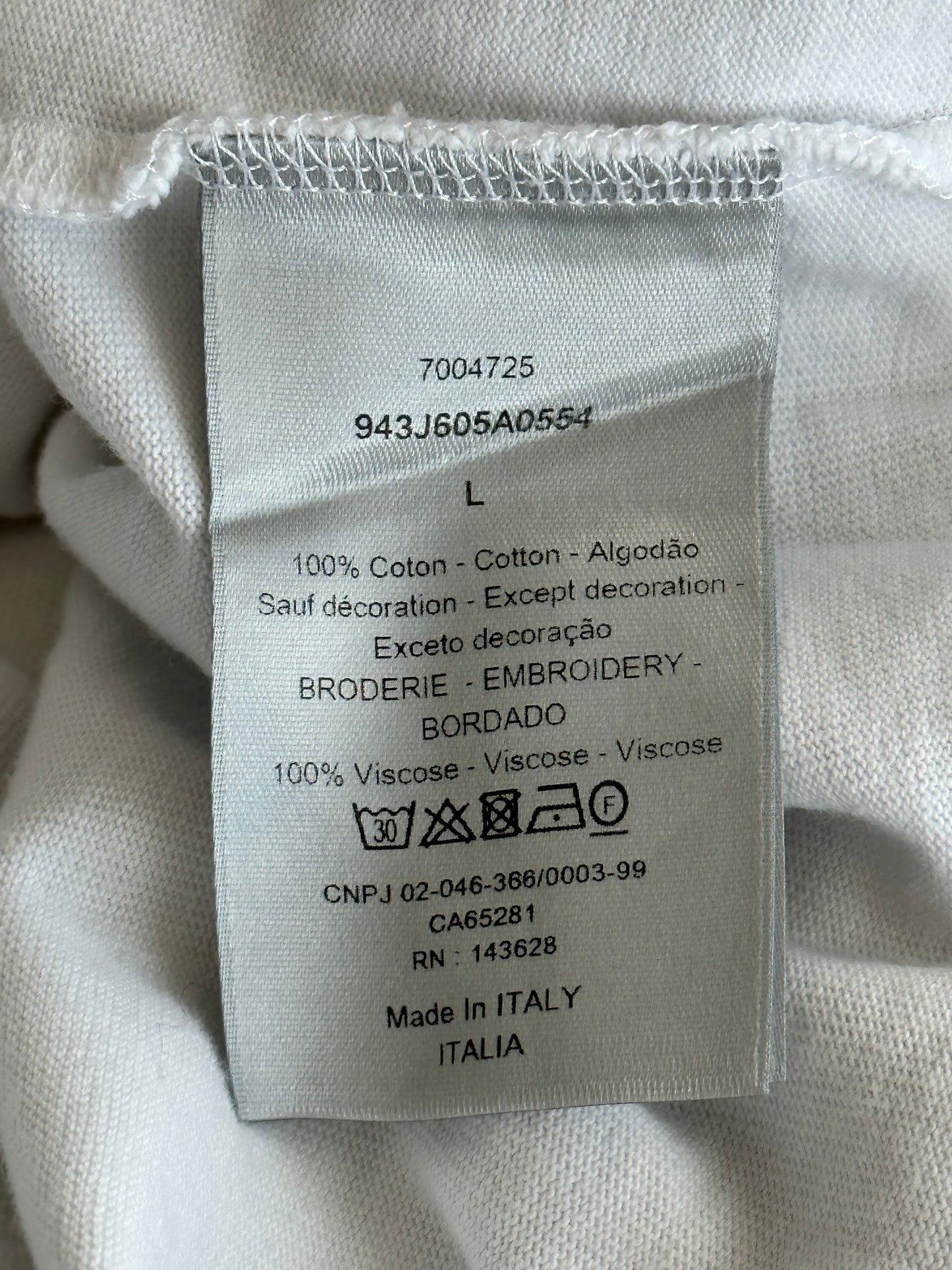 Dior White CD Icon Embroidered T-Shirt