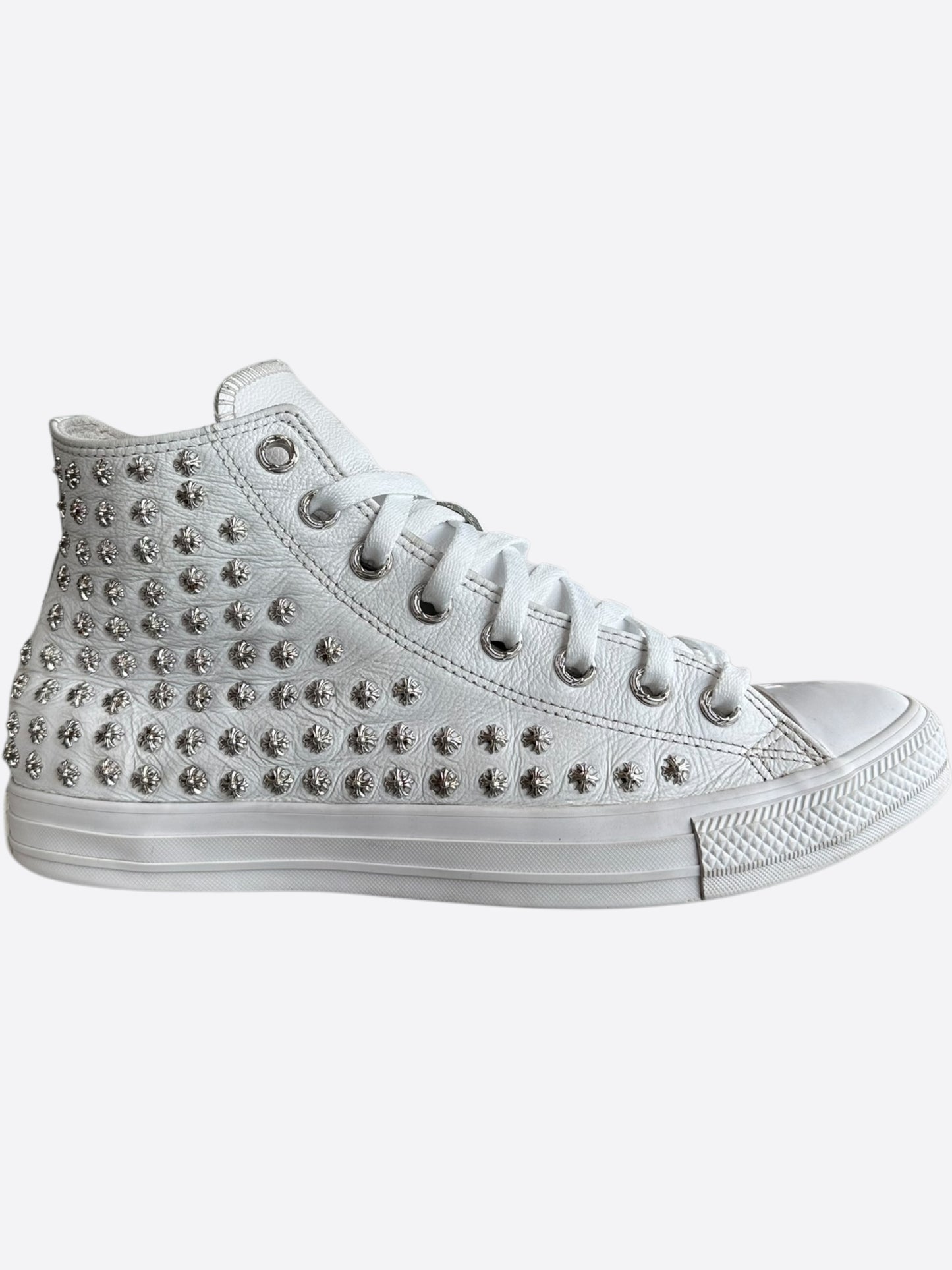 Chrome Hearts White Rhodium Cross High Top Converse