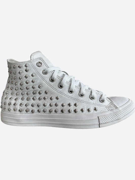 Chrome Hearts White Rhodium Cross High Top Converse
