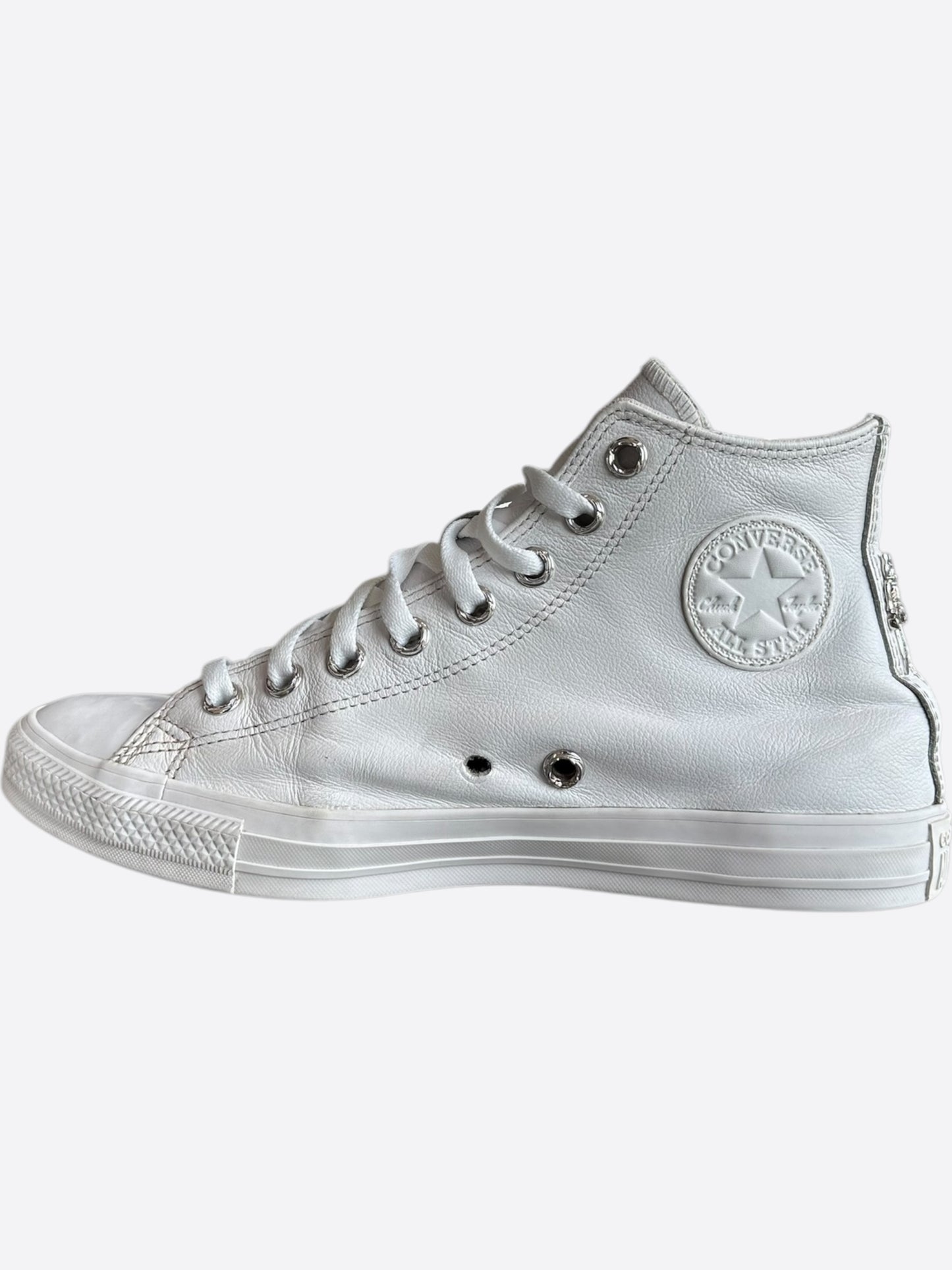 Chrome Hearts White Rhodium Cross High Top Converse