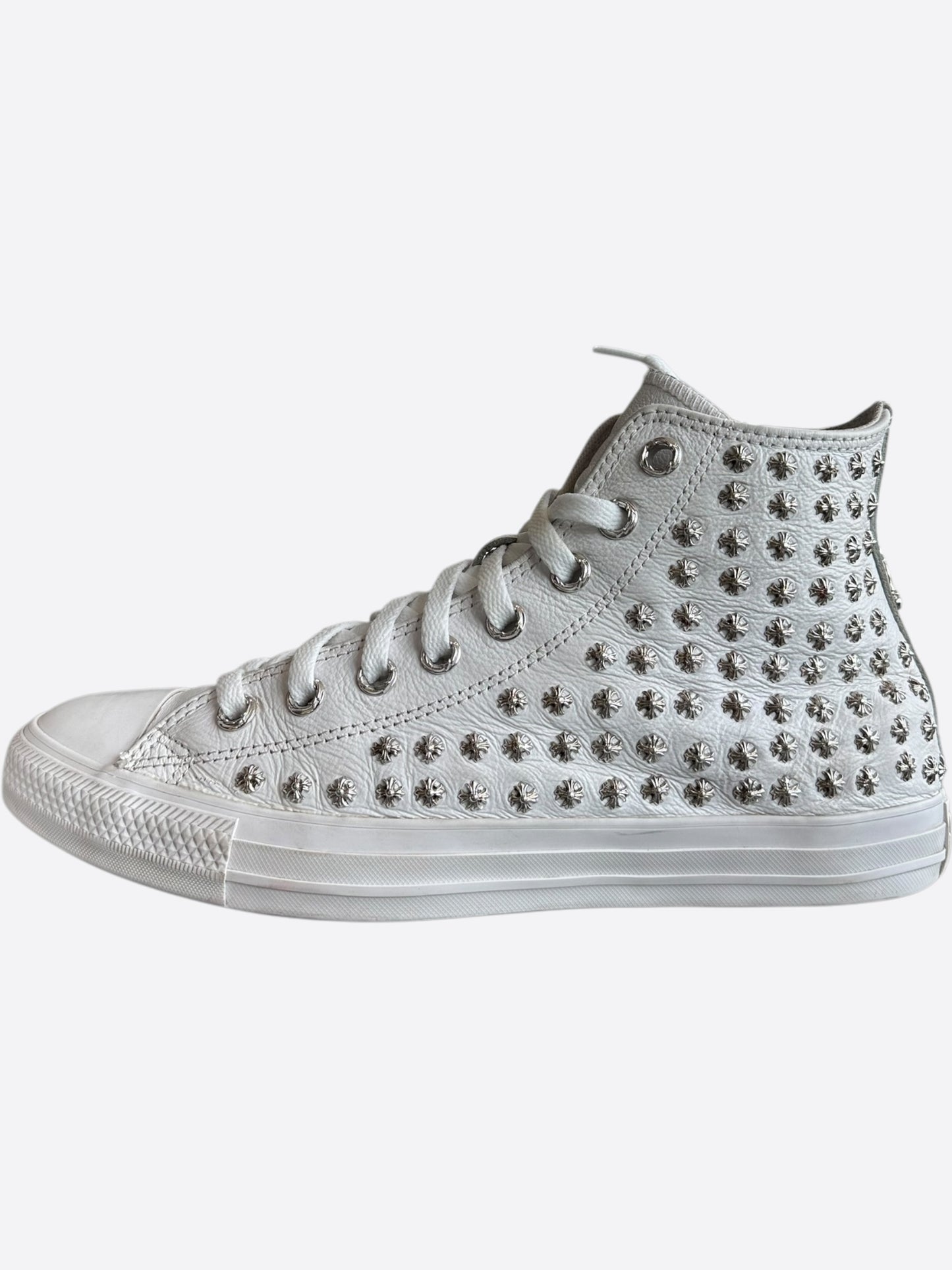 Chrome Hearts White Rhodium Cross High Top Converse