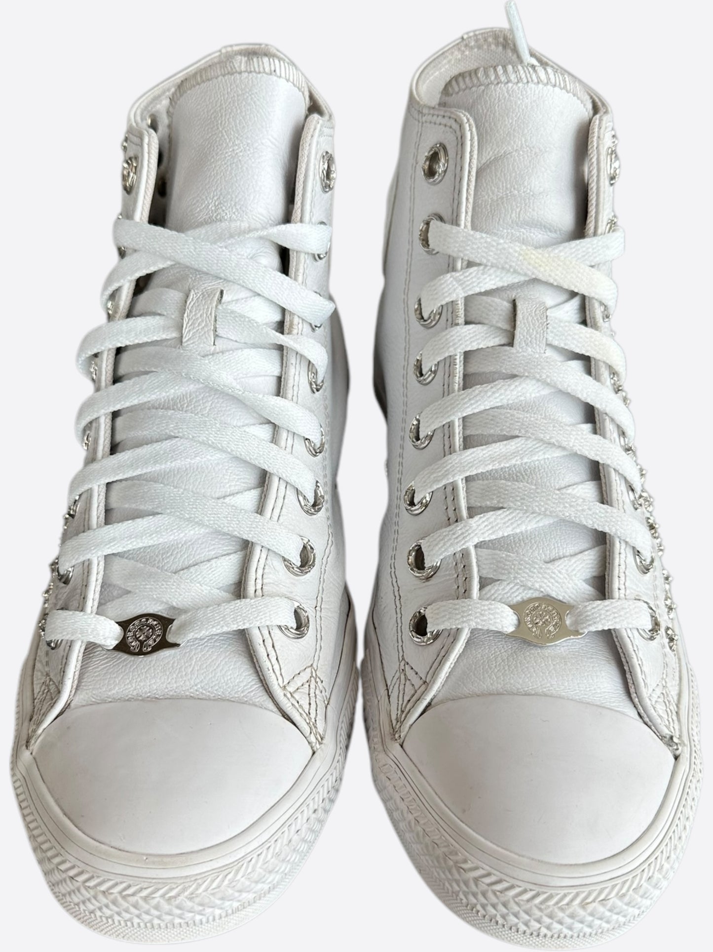 Chrome Hearts White Rhodium Cross High Top Converse