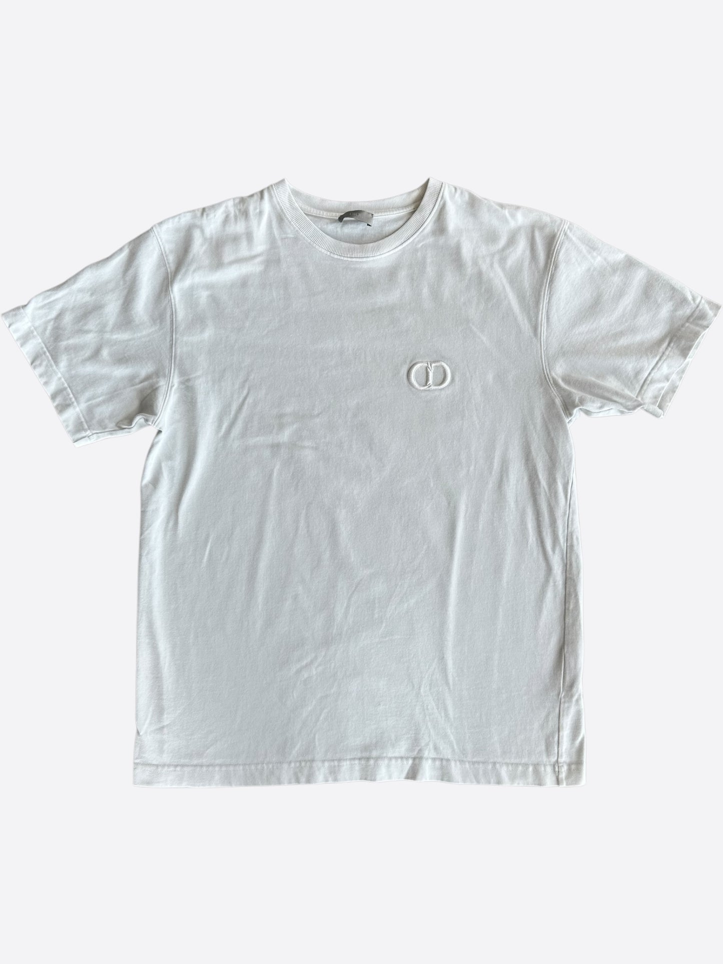 Dior White CD Icon Embroidered T-Shirt