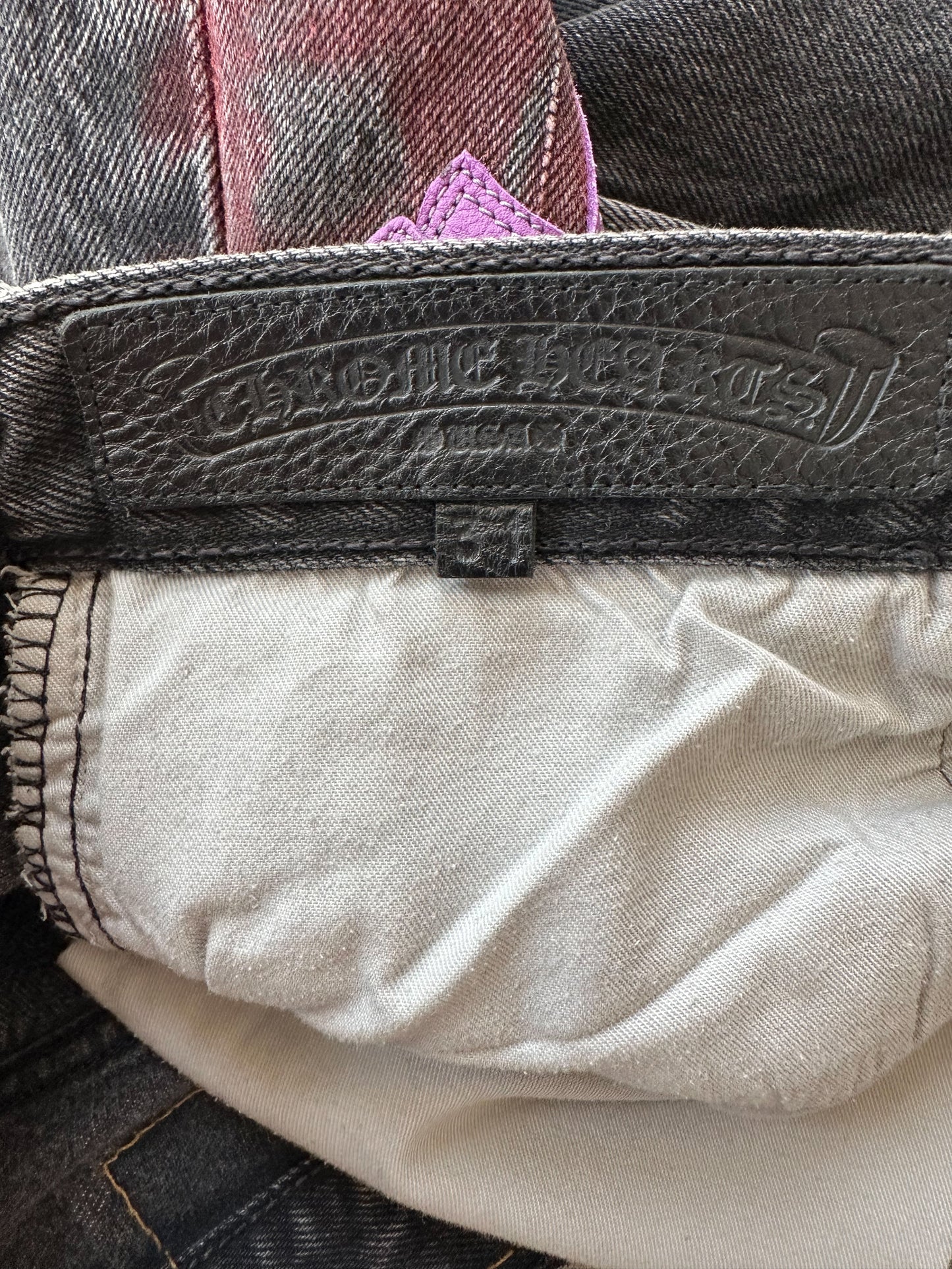 Chrome Hearts Levis Grey & Purple Cross Patch Paris Exclusive Stencil Jeans