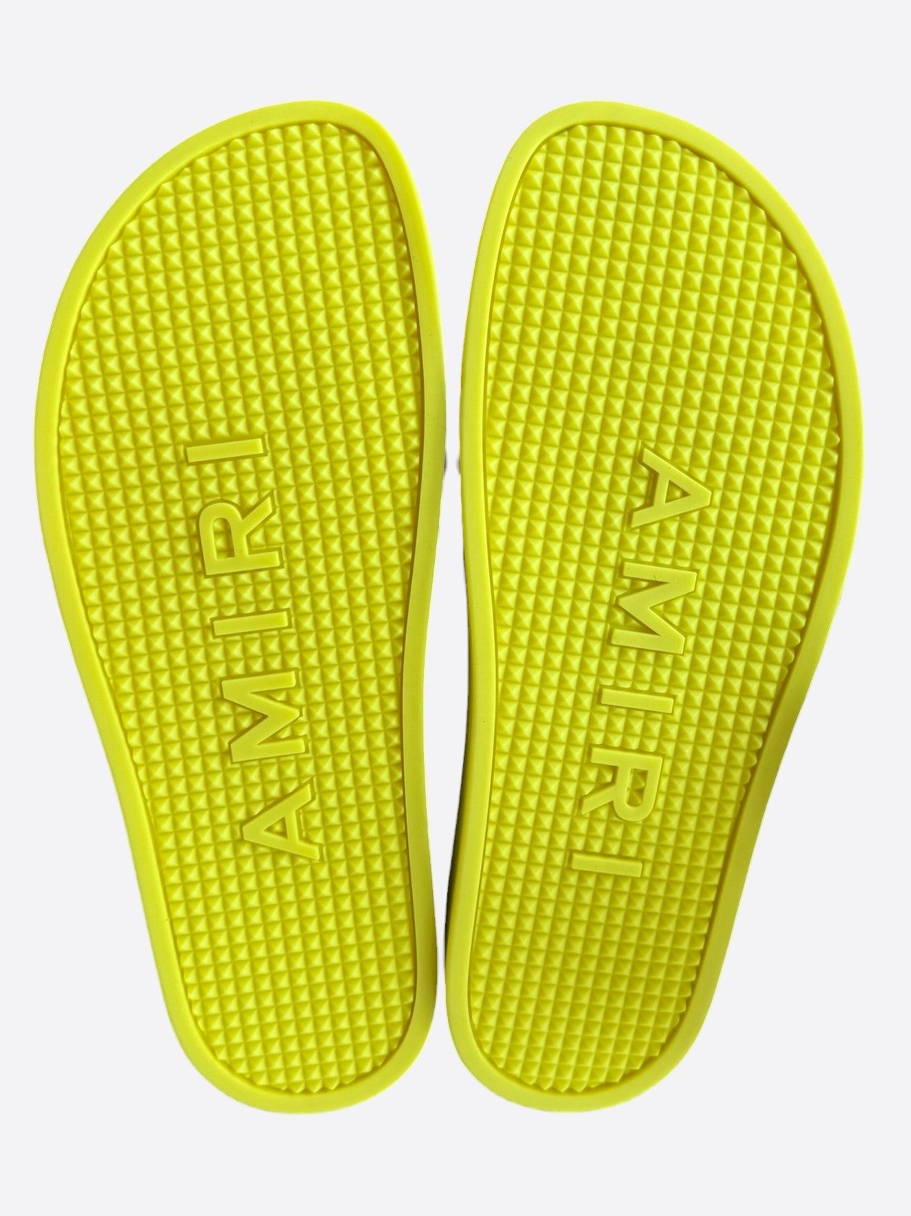 Amiri Yellow & Black Logo Rubber Slides