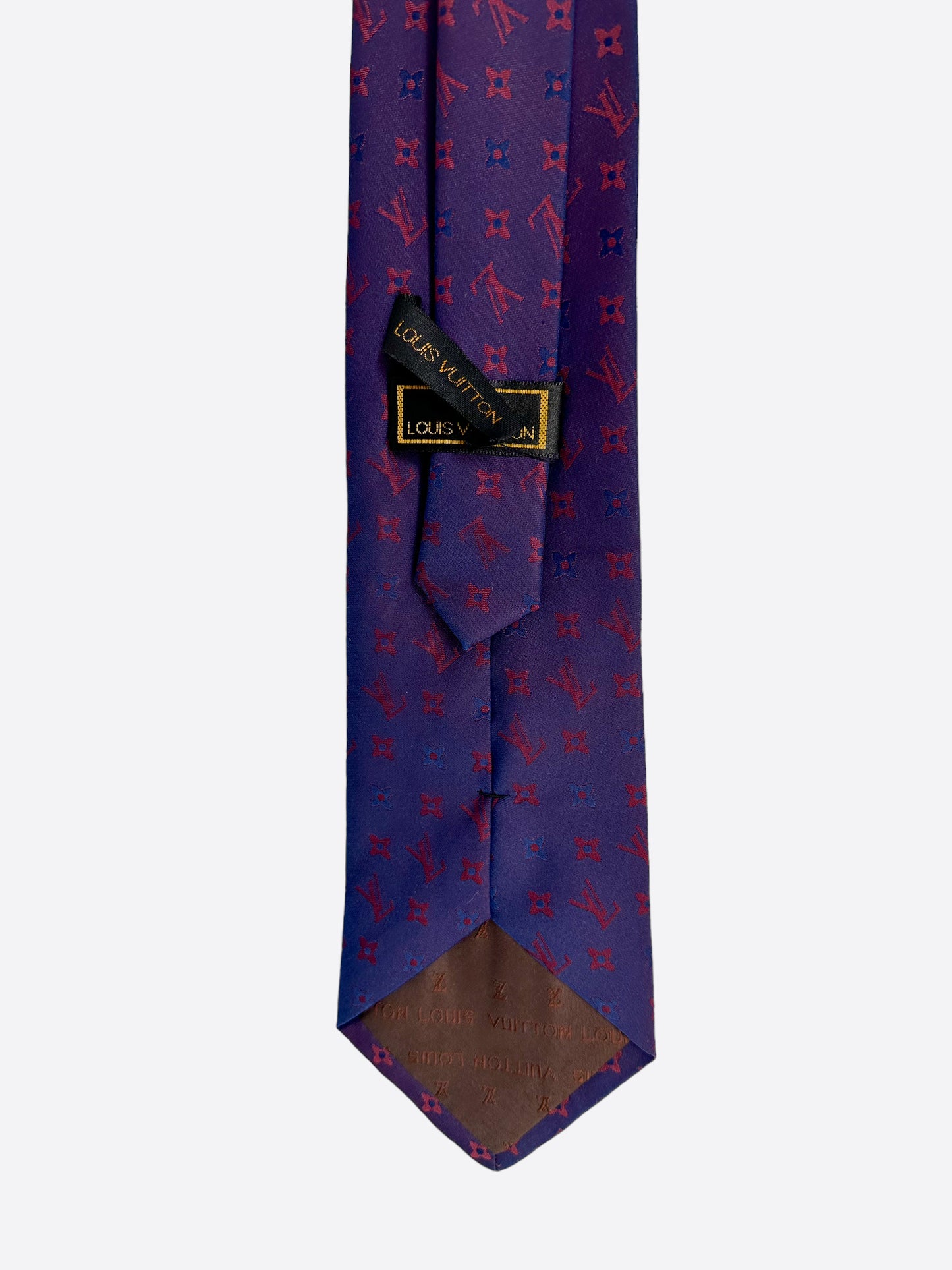 Louis Vuitton Navy & Red Monogram Tie