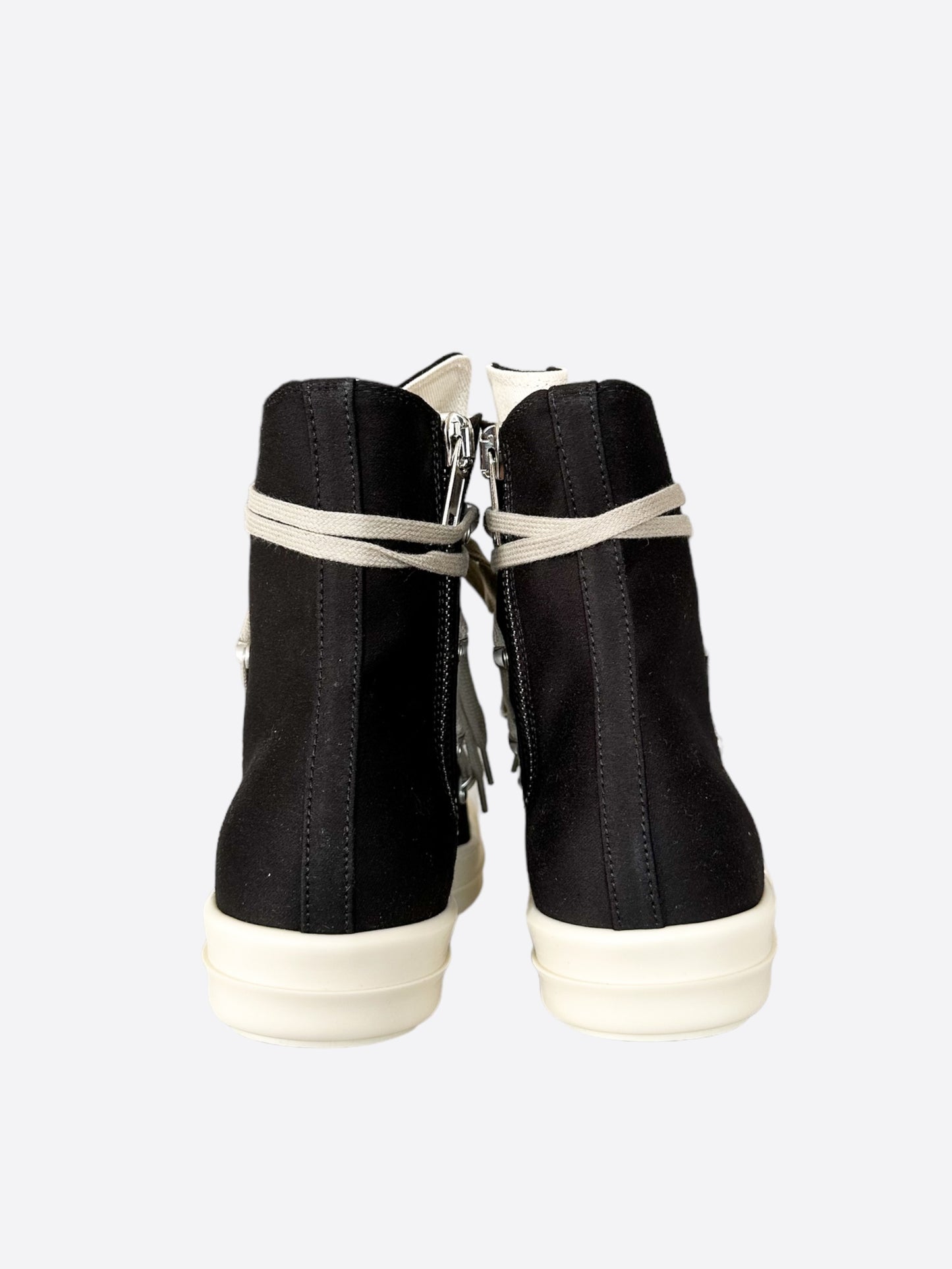 Rick Owens Black & White Hexagram High Top Sneakers