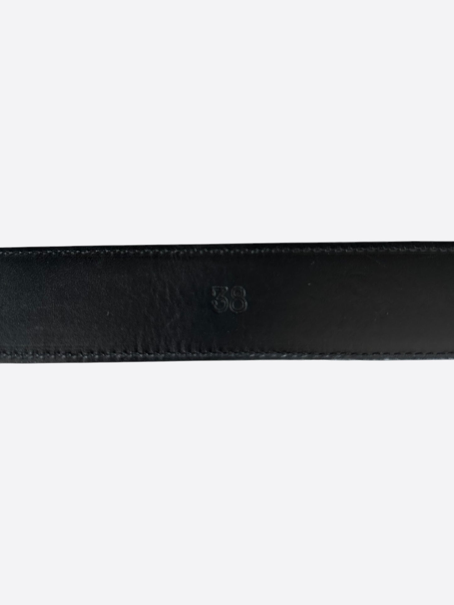 Chrome Hearts Black & Silver Square Buckle Belt