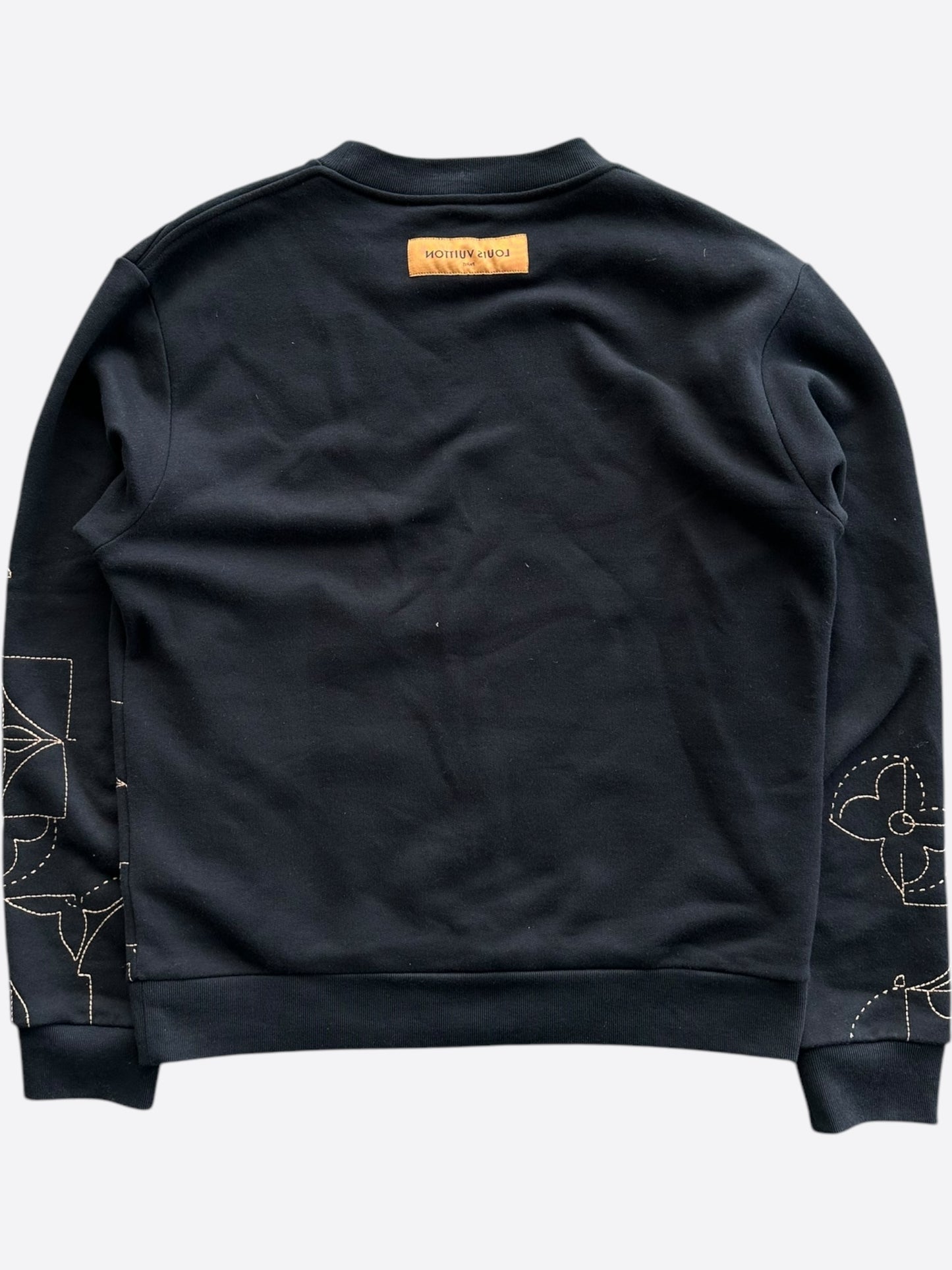 Louis Vuitton Black & Gold Music Line Embroidered Sweater