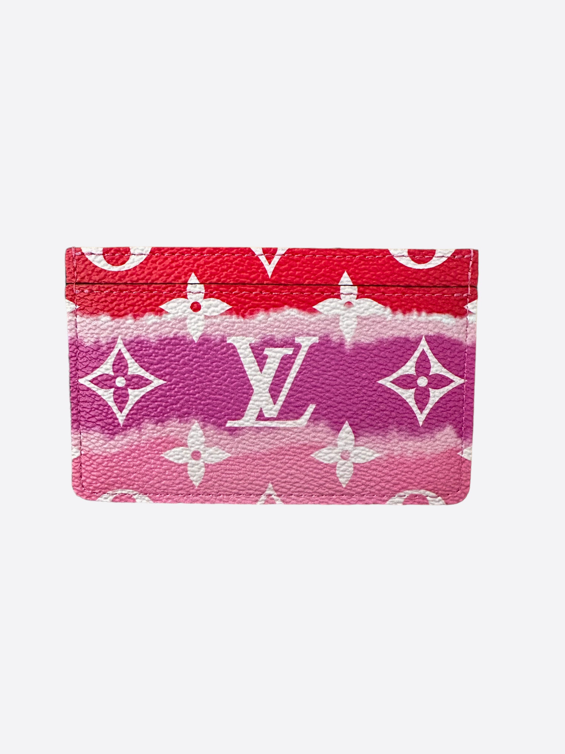 Louis Vuitton Pink/Red Coated Canvas Escale Card Holder