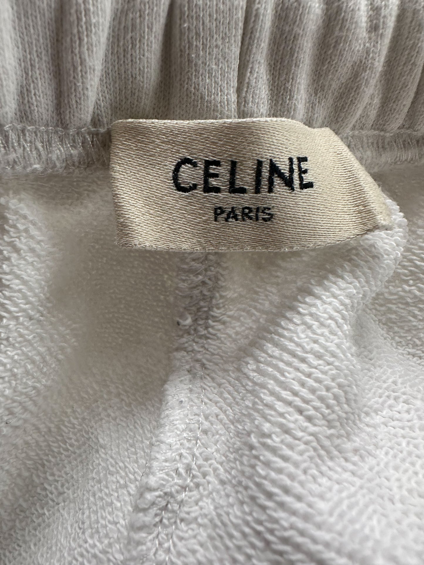 Celine White & Black Logo Sweatshorts