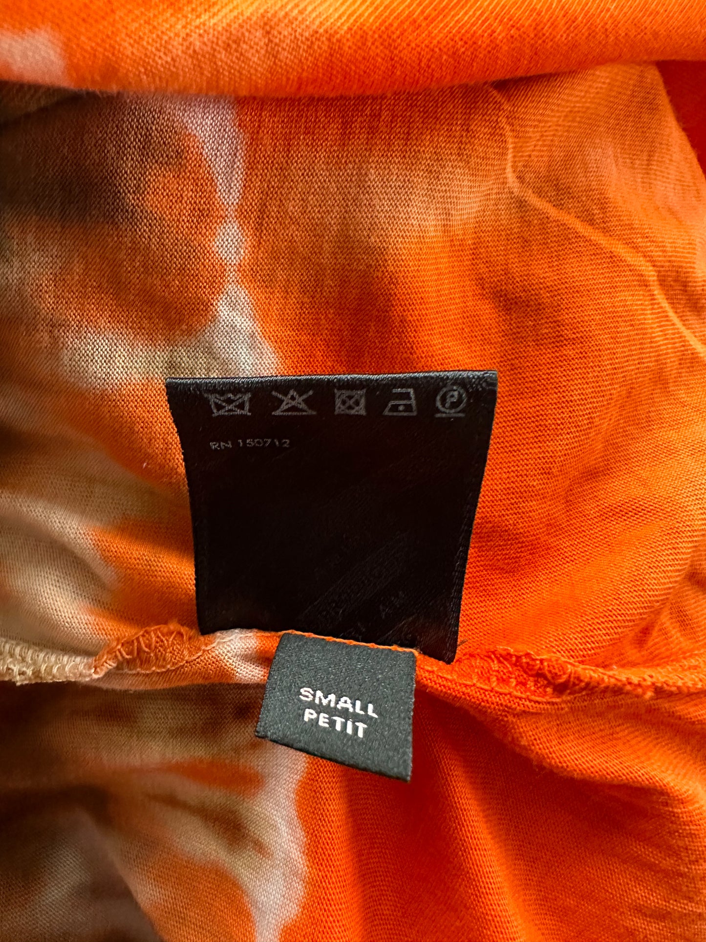Amiri Orange Bleach Tie-Dye Embroidered Logo T-Shirt