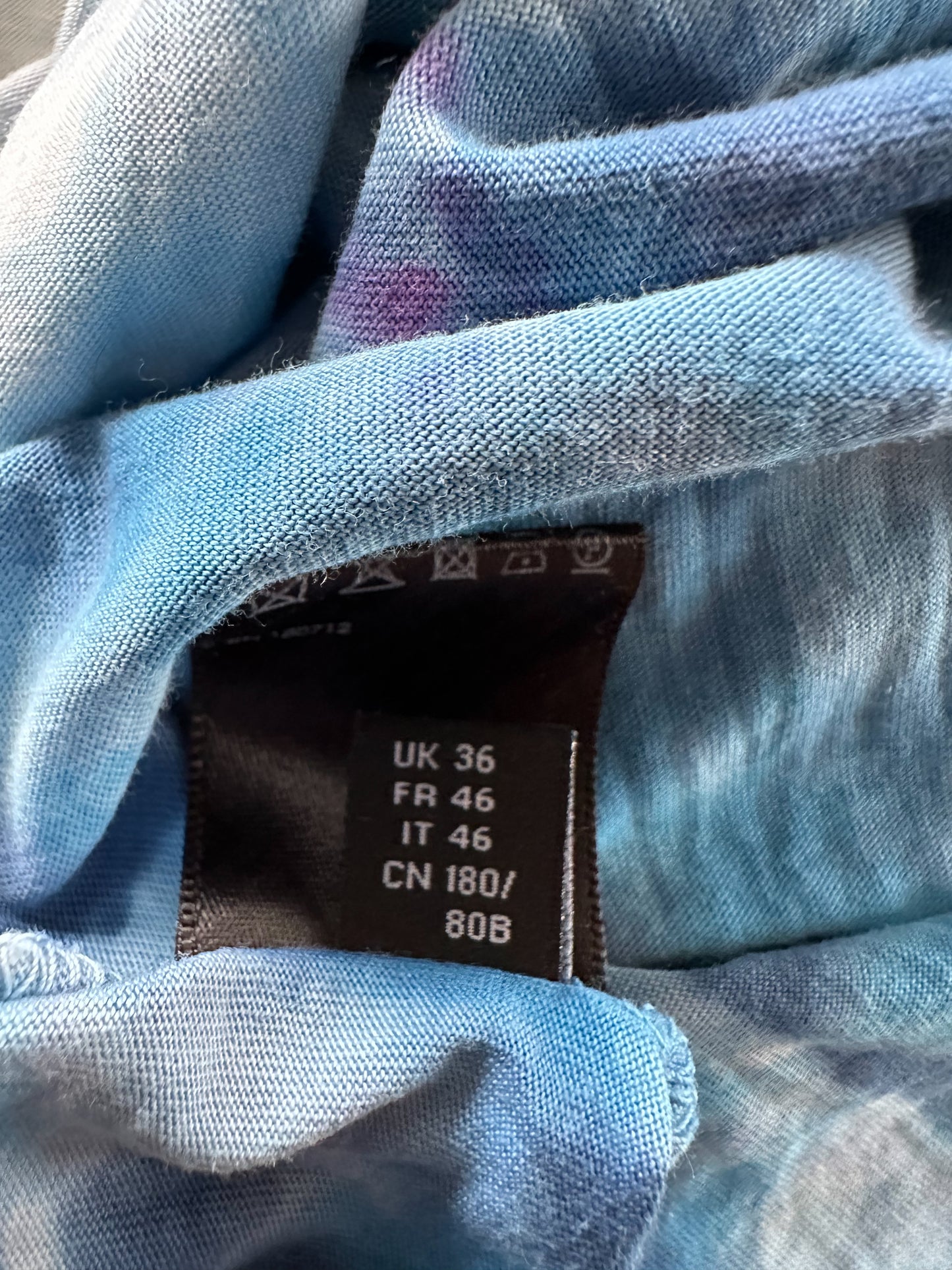 Amiri Blue Tie-Dye Logo T-Shirt