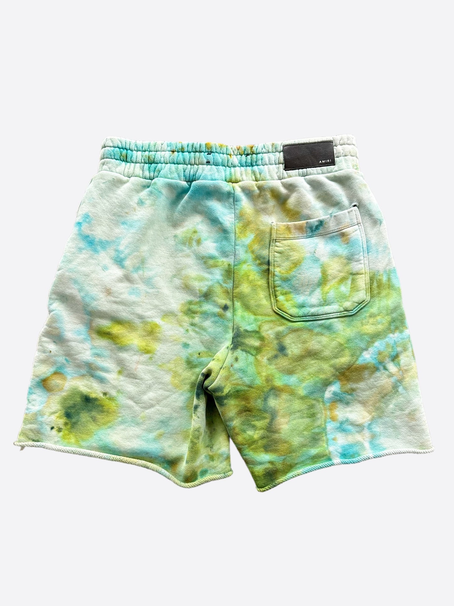 Amiri Green Tie-Dye Logo Sweatshorts