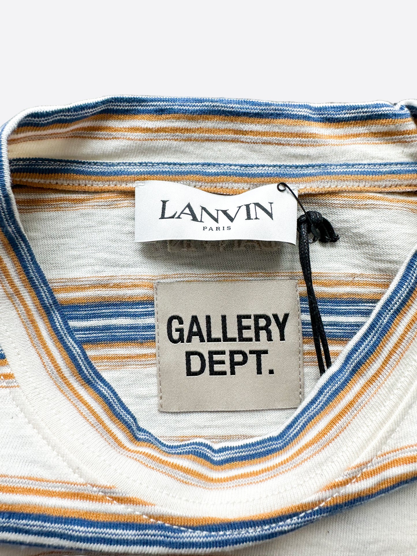 Gallery Dept Lanvin Striped Paint Splatter Logo T-Shirt