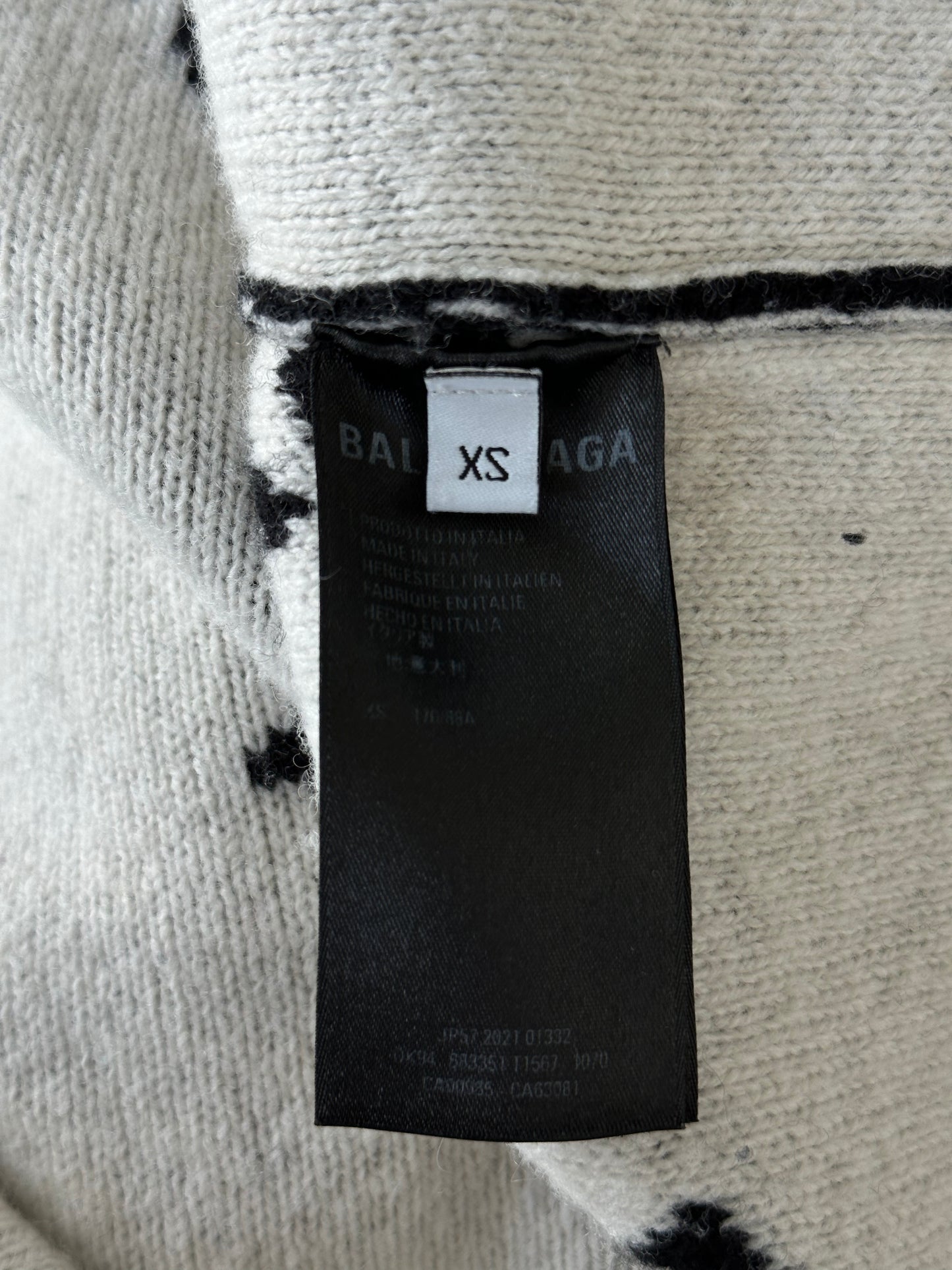 Balenciaga Black & White All Over Logo Cardigan