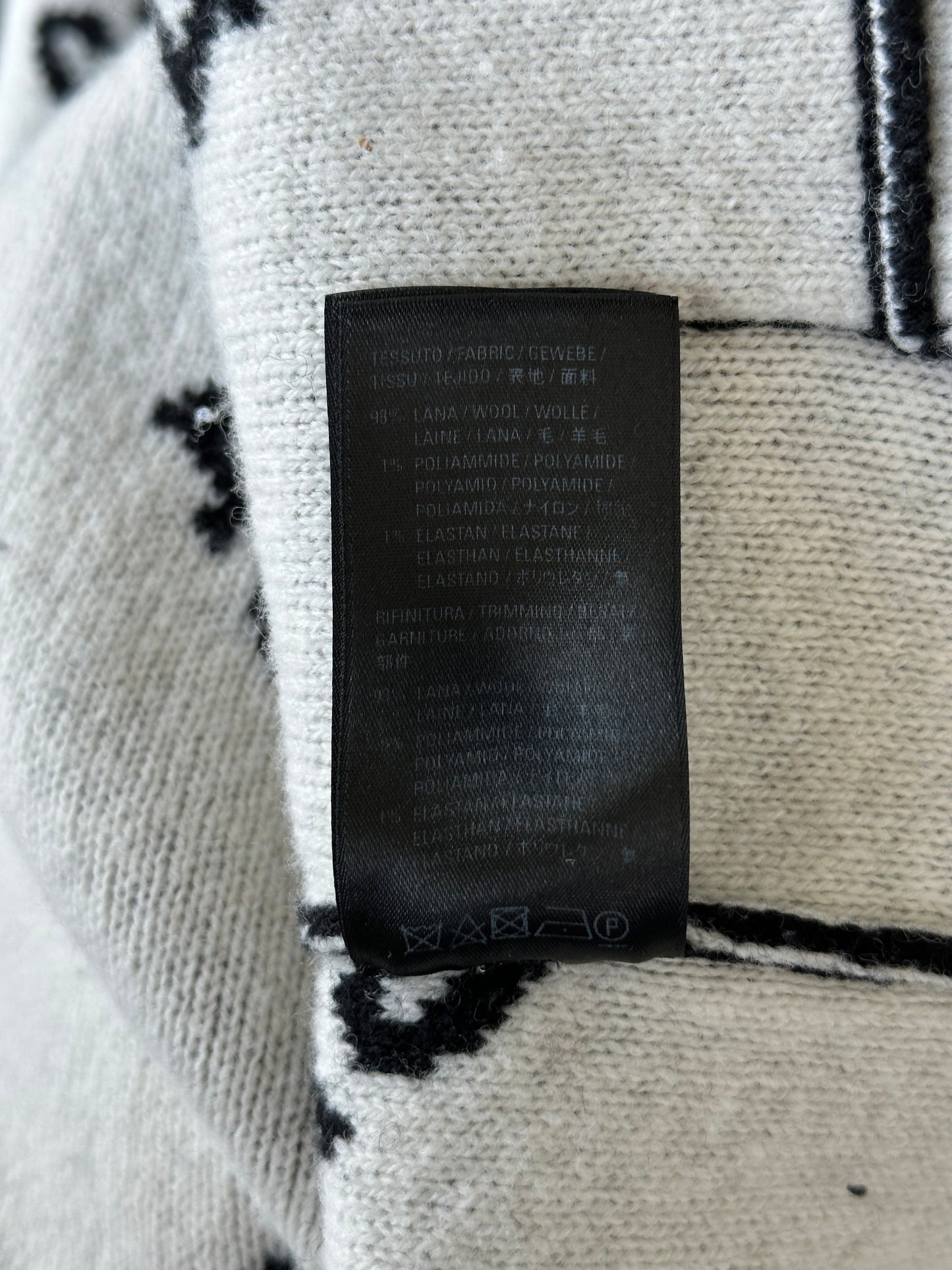Balenciaga Black & White All Over Logo Cardigan