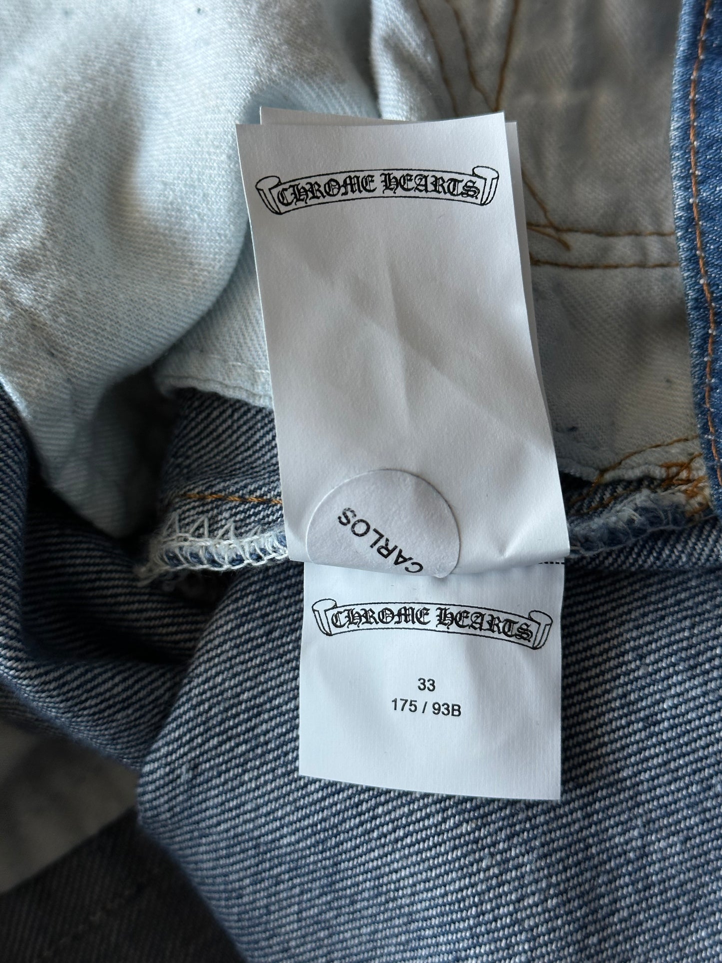 Chrome Hearts Levis Blue & Black Cross Patch Jeans