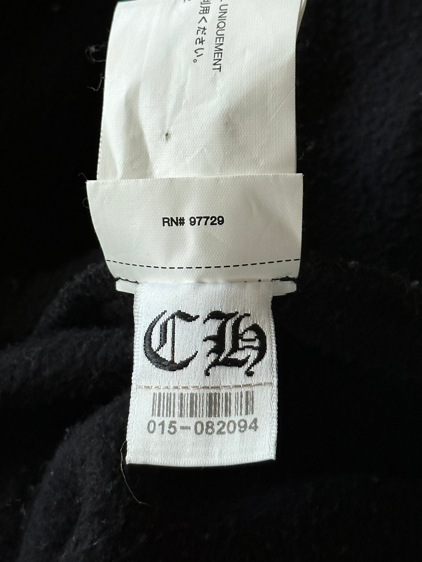 Chrome Hearts Black Leather Triple Cross Patch Hoodie