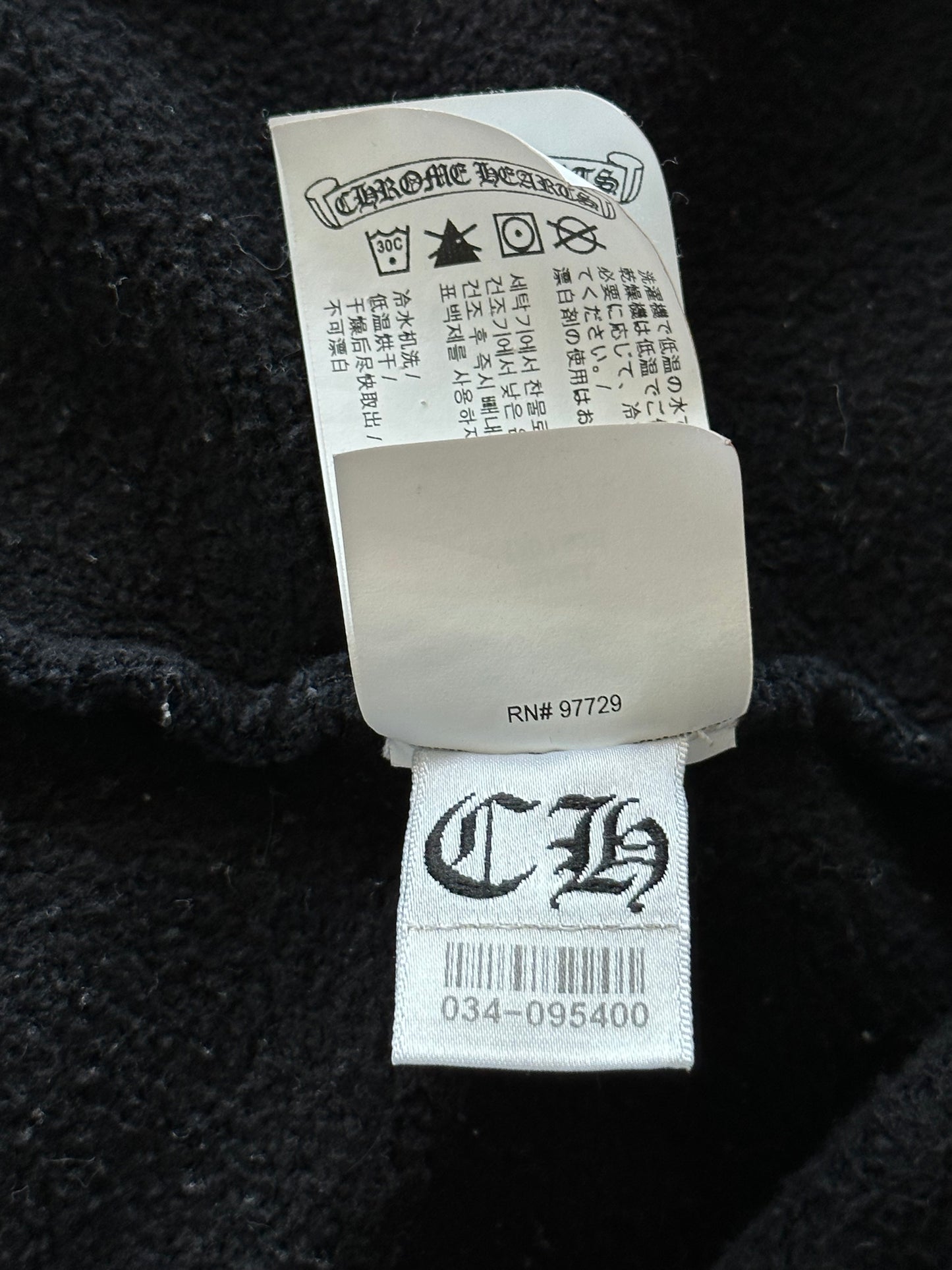 Chrome Hearts Black & White Triple Cross Embroidered Zip Up Hoodie