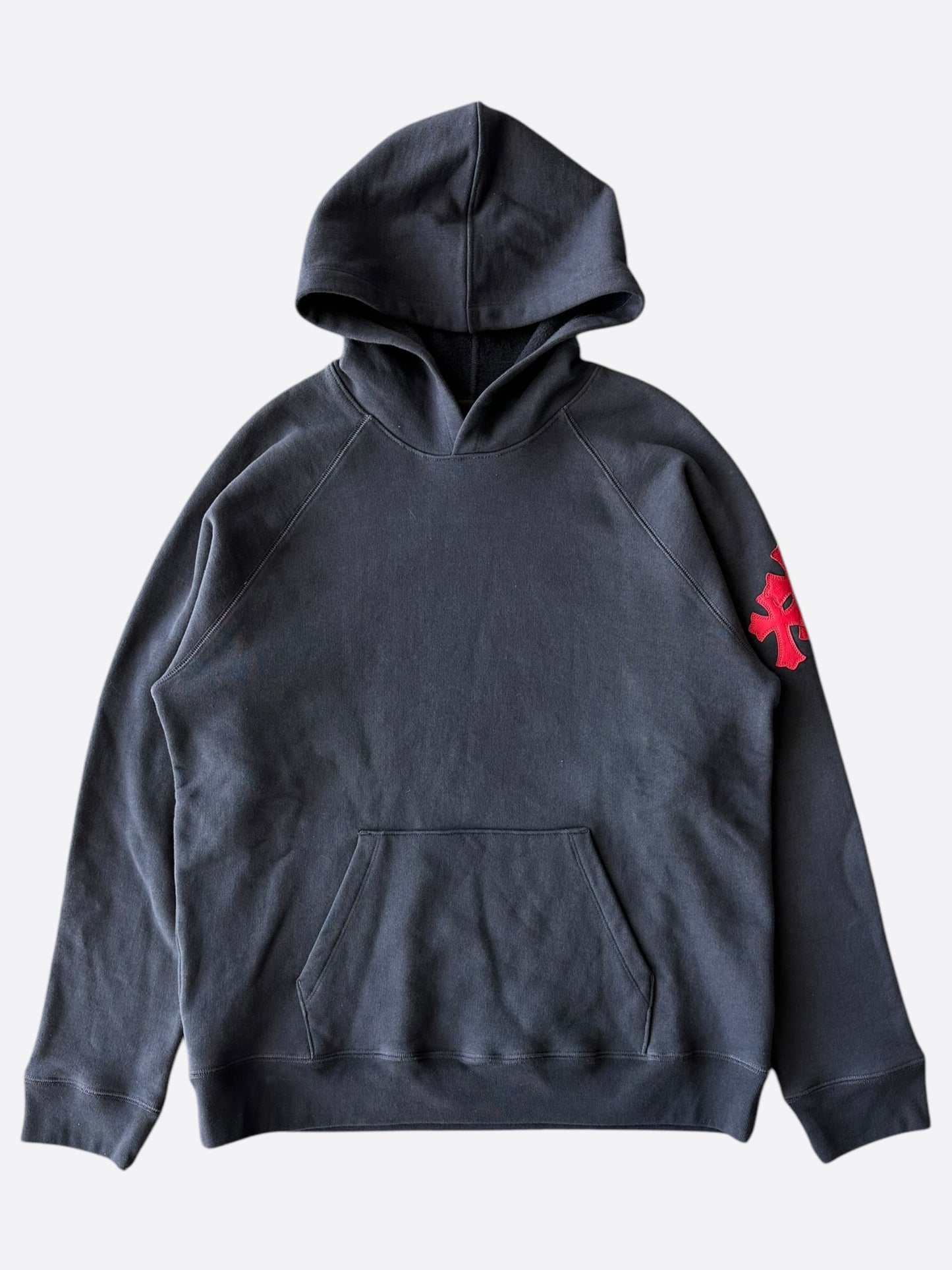 Chrome Hearts Navy & Red Triple Cross Patch Paper Jam Hoodie