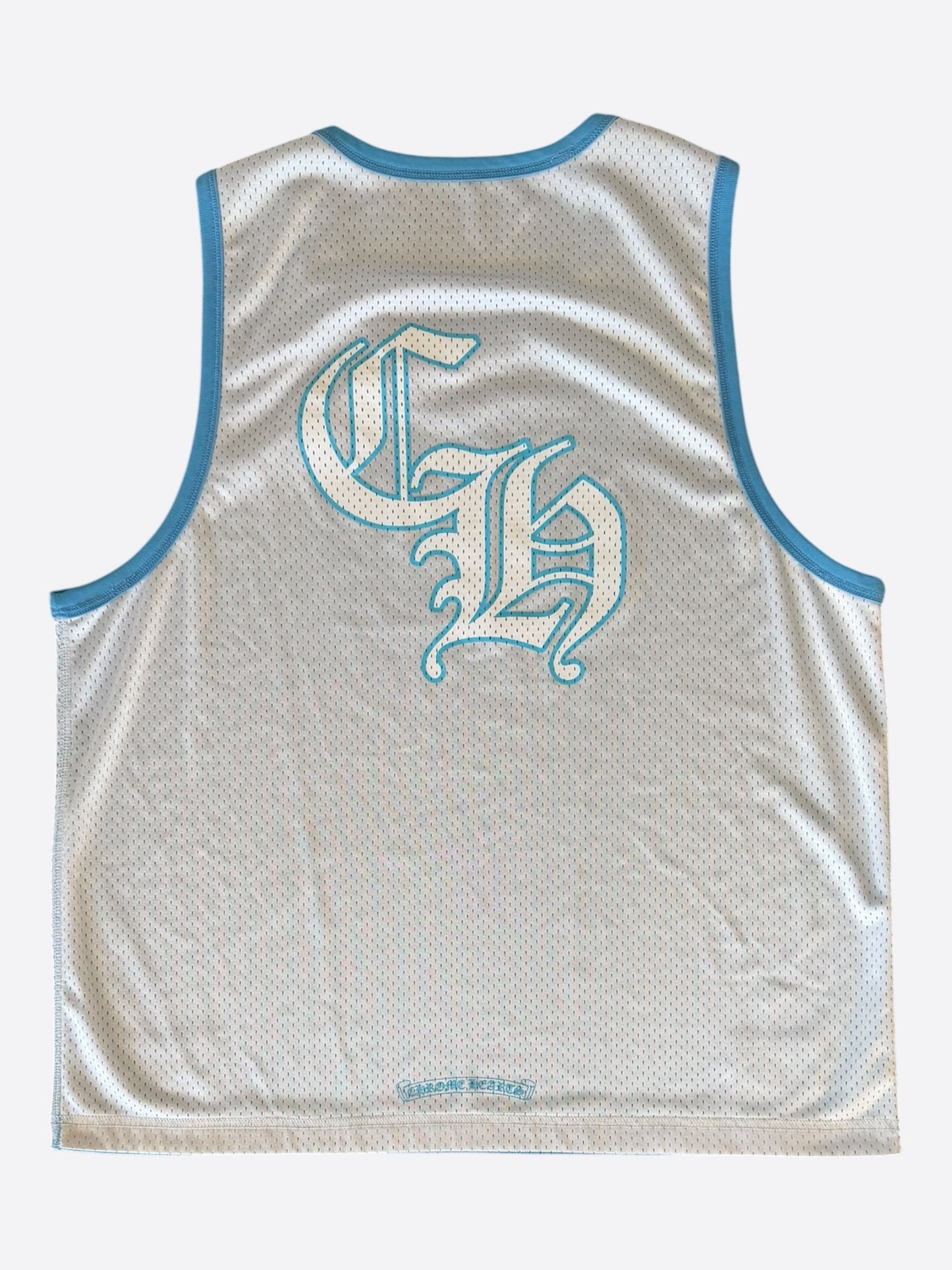 Chrome Hearts Blue & White Logo Reversible Mesh Jersey